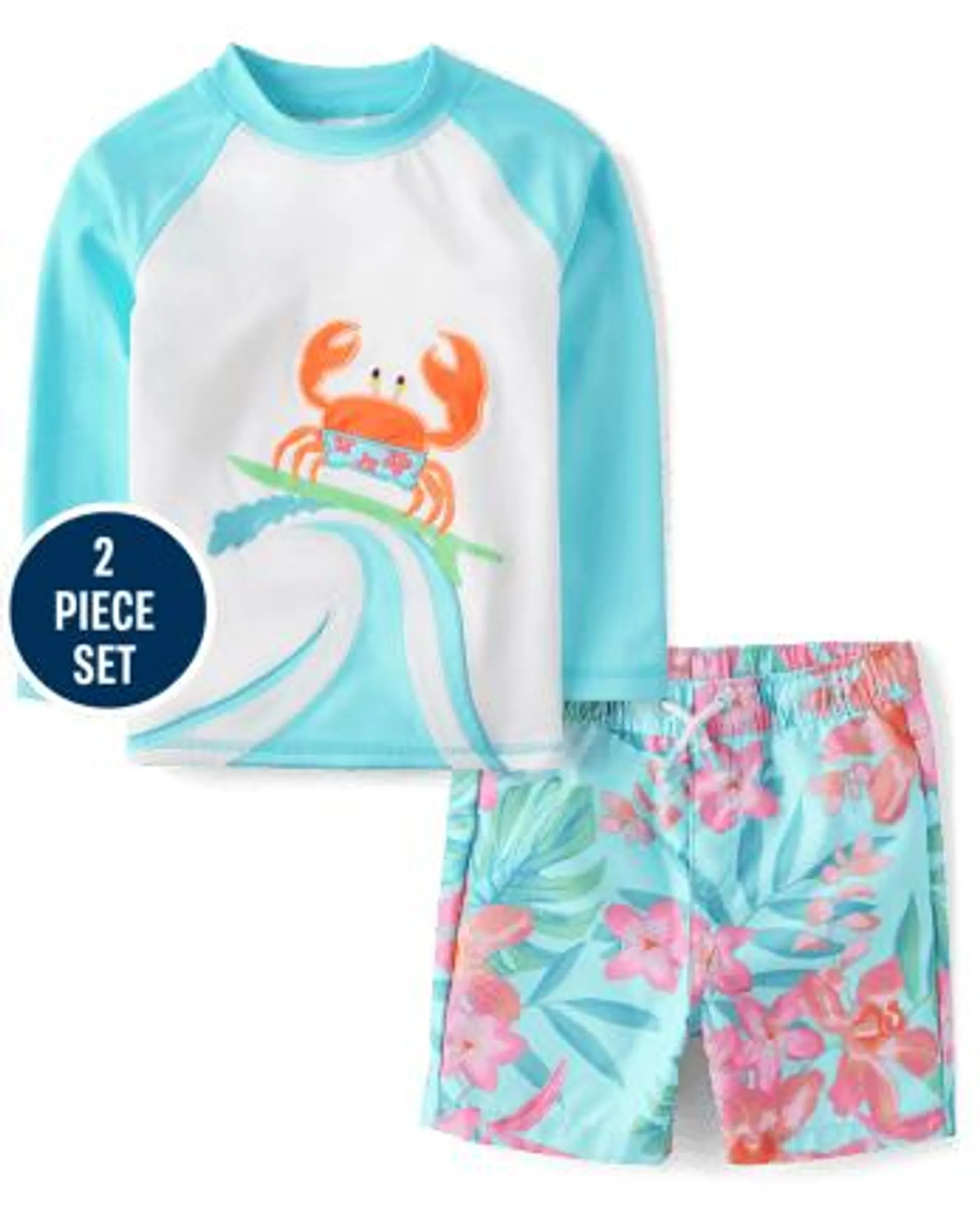 Boys Crab Swimsuit - Splish-Splash - time for teal