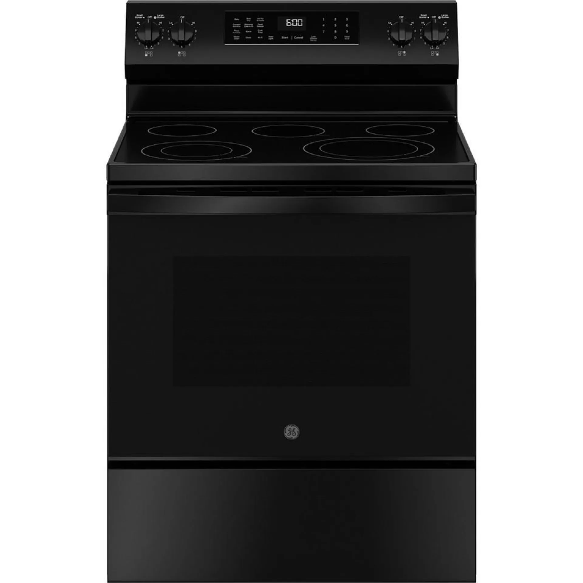 GE Appliances GRF600AVBB 30" Free-Standing Electric Convection Range with No Preheat Air Fry and EasyWash™ Oven Tray - Black