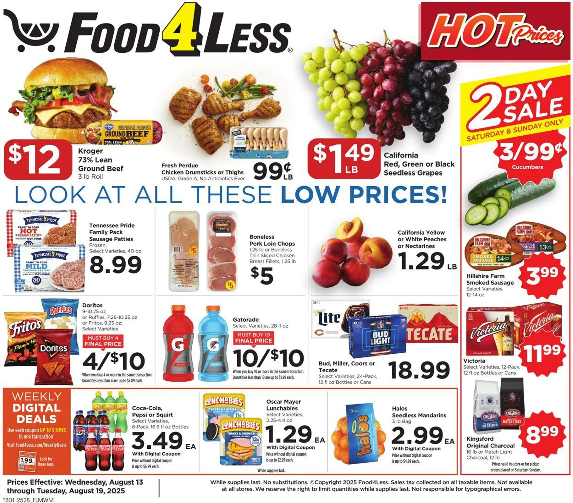 Weekly ad Food 4 Less from August 13 to August 19 2025 - Page 1
