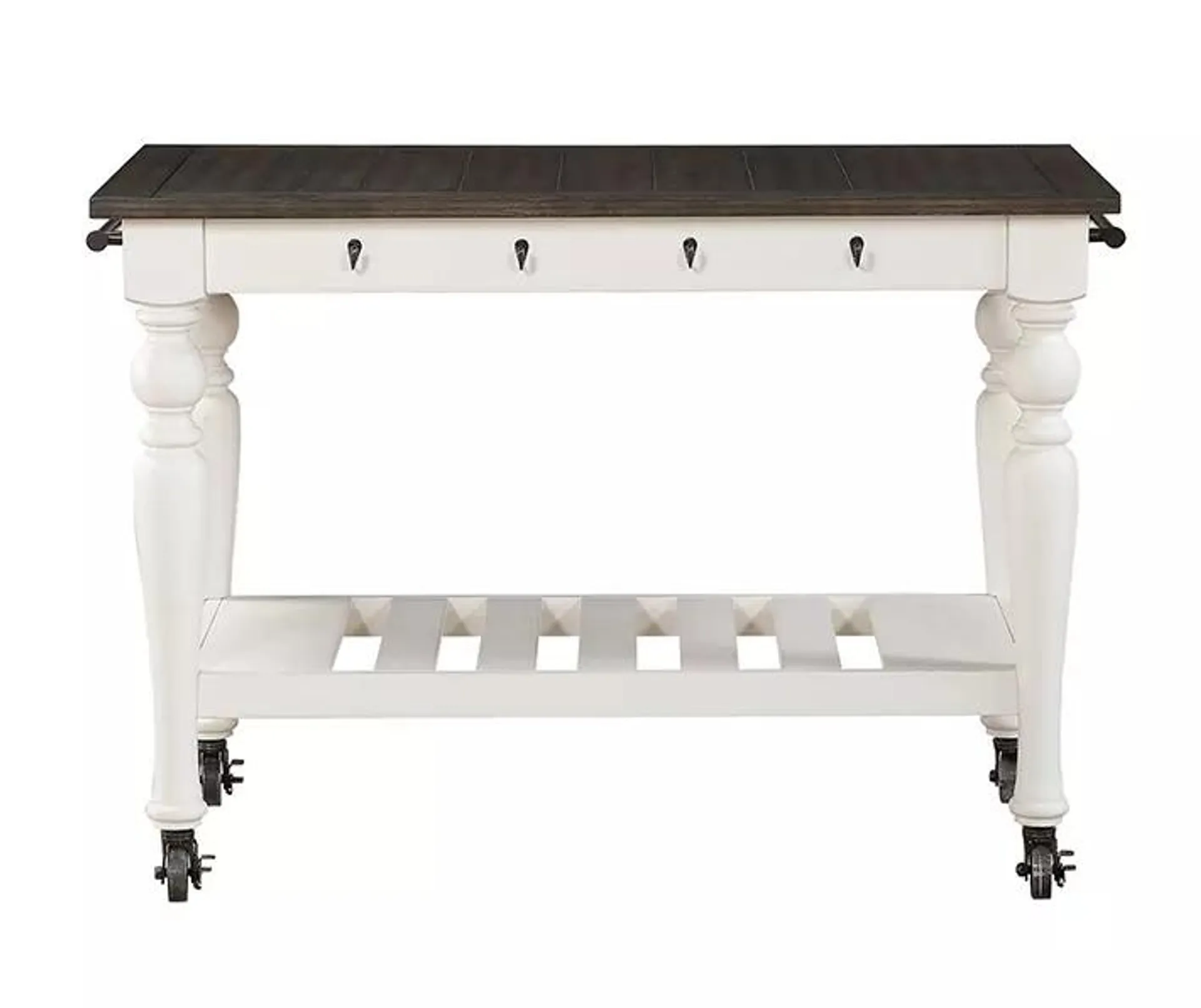 Joanna Ivory & Dark Oak Rolling Kitchen Cart