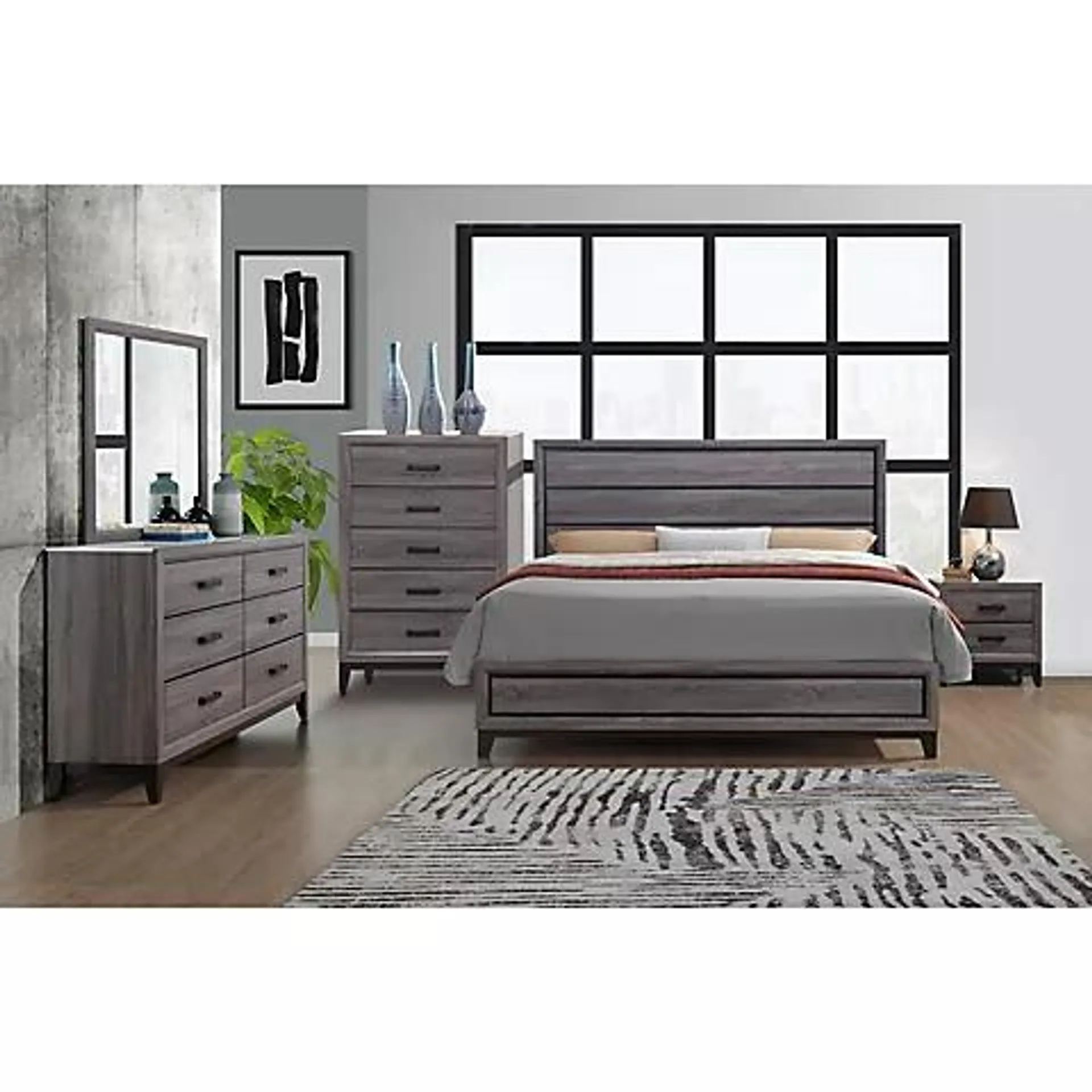 Kate and Laura Queen Bedroom Set - Gray