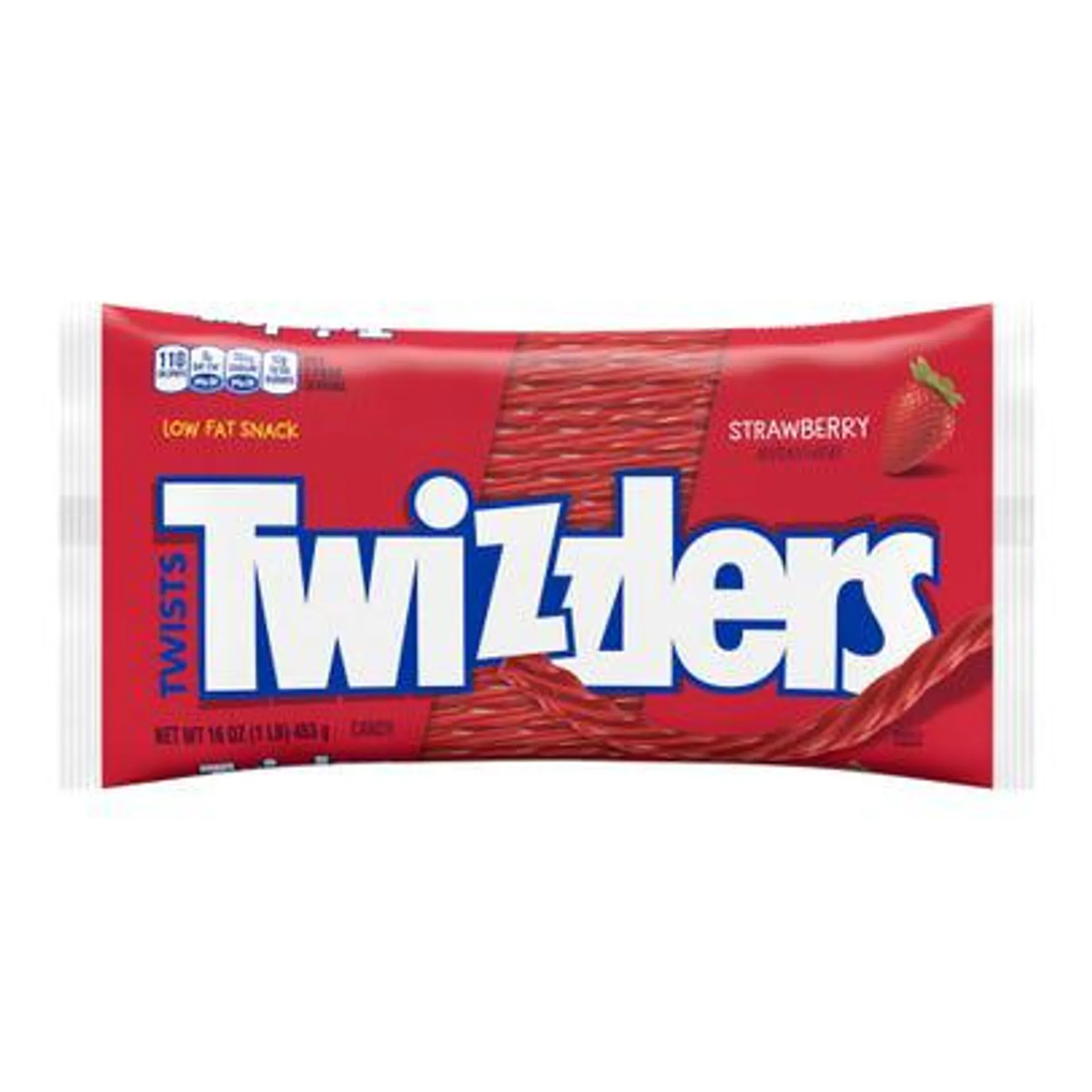 Twizzlers Twists Licorice Style Low Fat Candy Bag - Strawberry, 16 oz