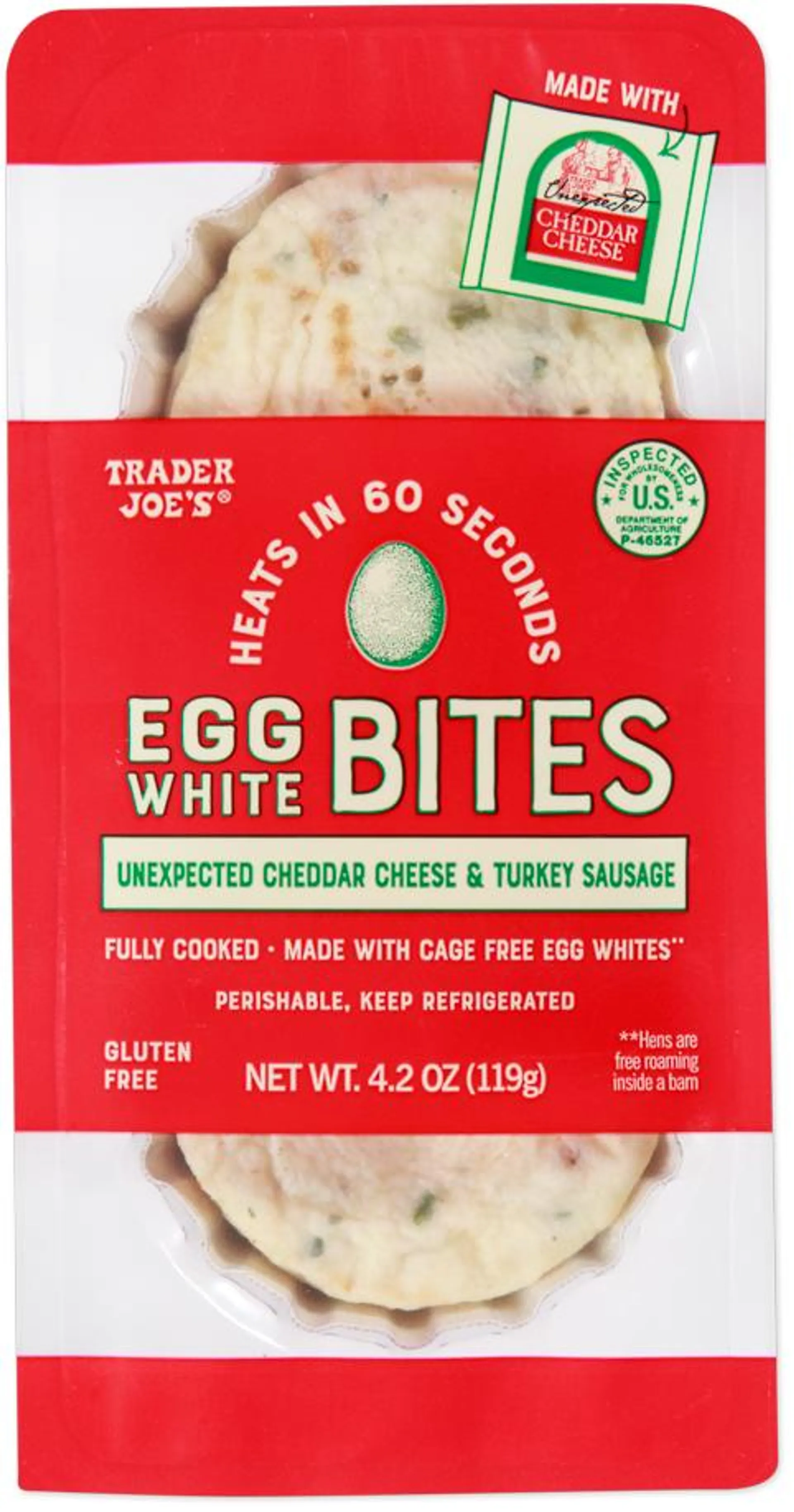 Unexpected Cheddar Cheese & Turkey Sausage Egg White Bites