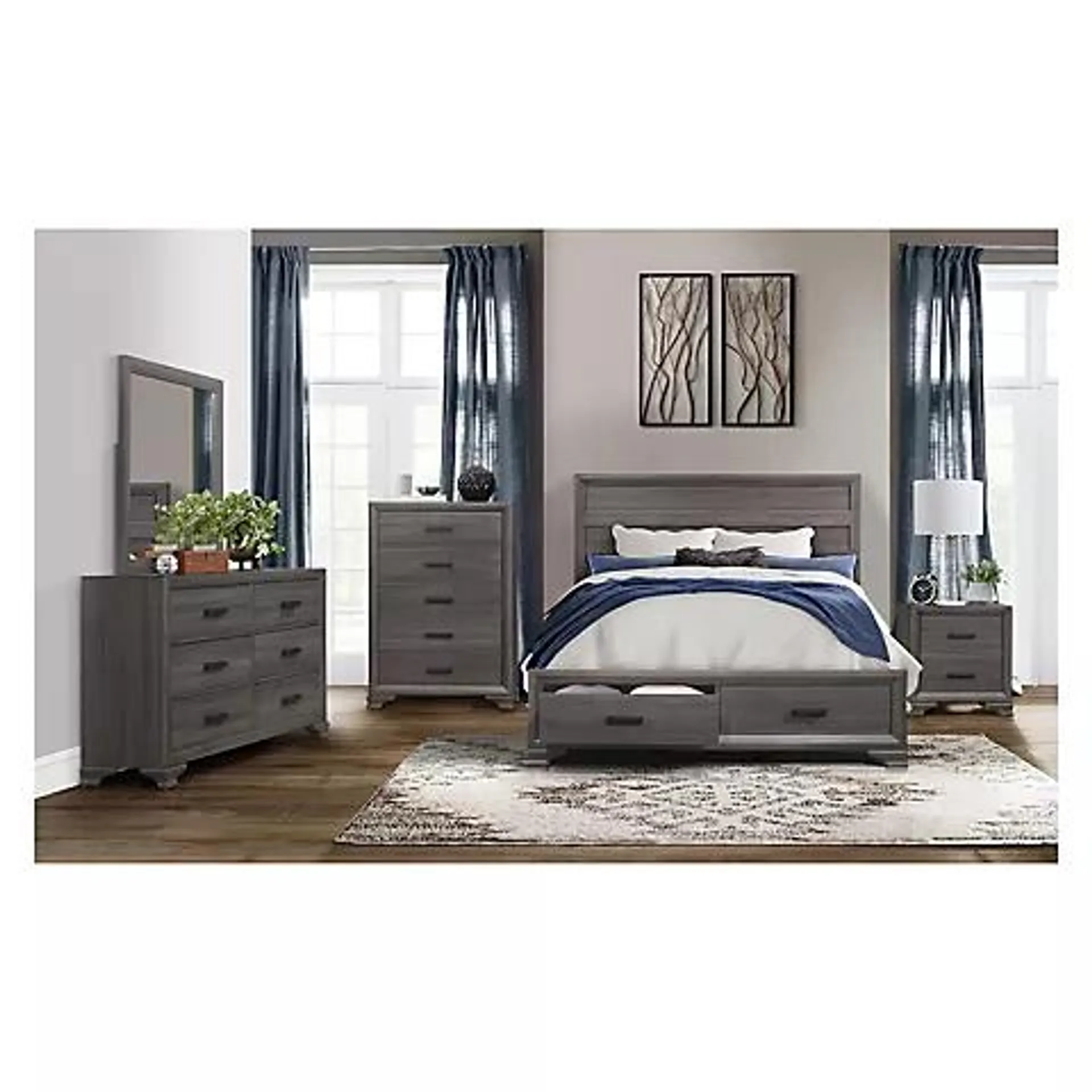 Ryan 5-Pc. Queen Bedroom Set - Dark Gray