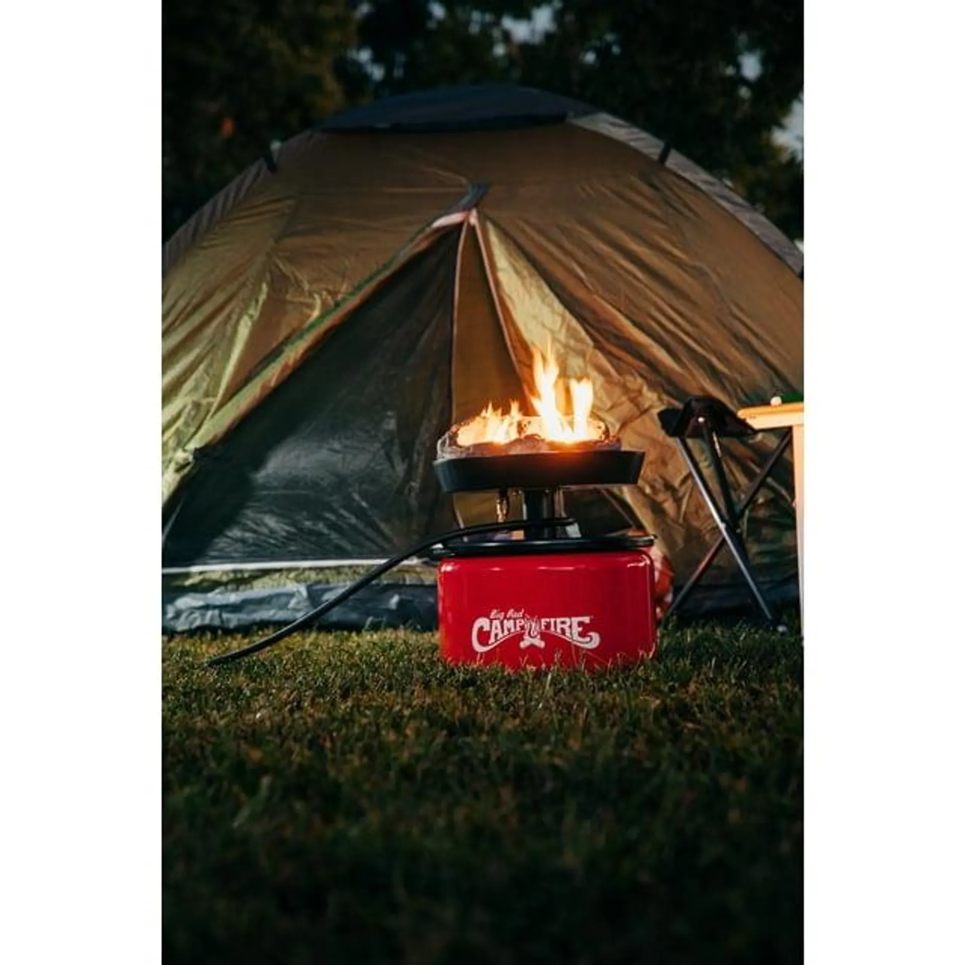 Camco 58035 Big Red Campfire, Approved for RV Campgrounds, Includes 10-Foot Propane Hose