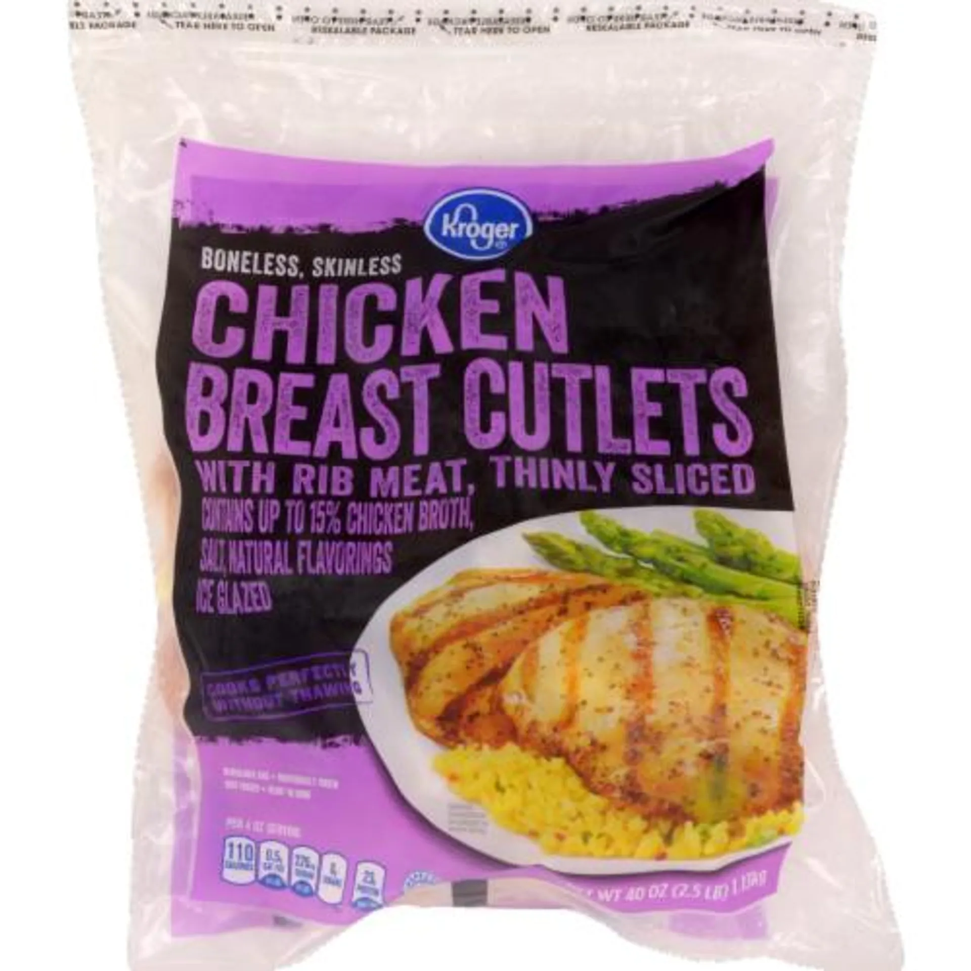 Kroger® Thinly Sliced Boneless, Skinless Chicken Breast Cutlets with Rib Meat