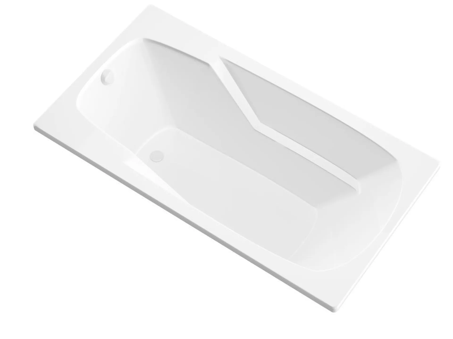 MidWest Tubs Prairie 60"W x 36"D x 23"H White Drop-In Soaking Bathtub