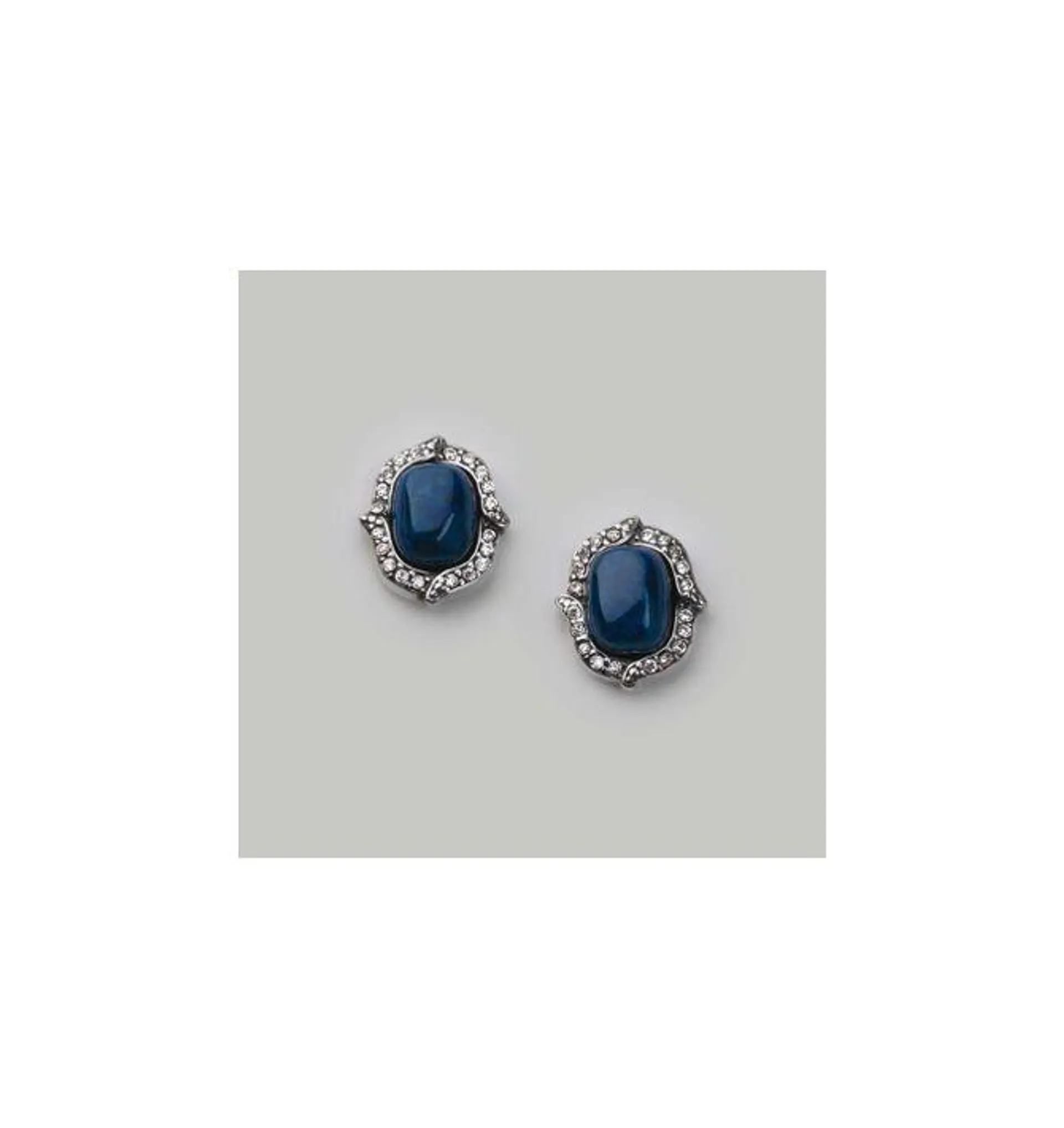 Stainless Steel Baroque Lapis Earring