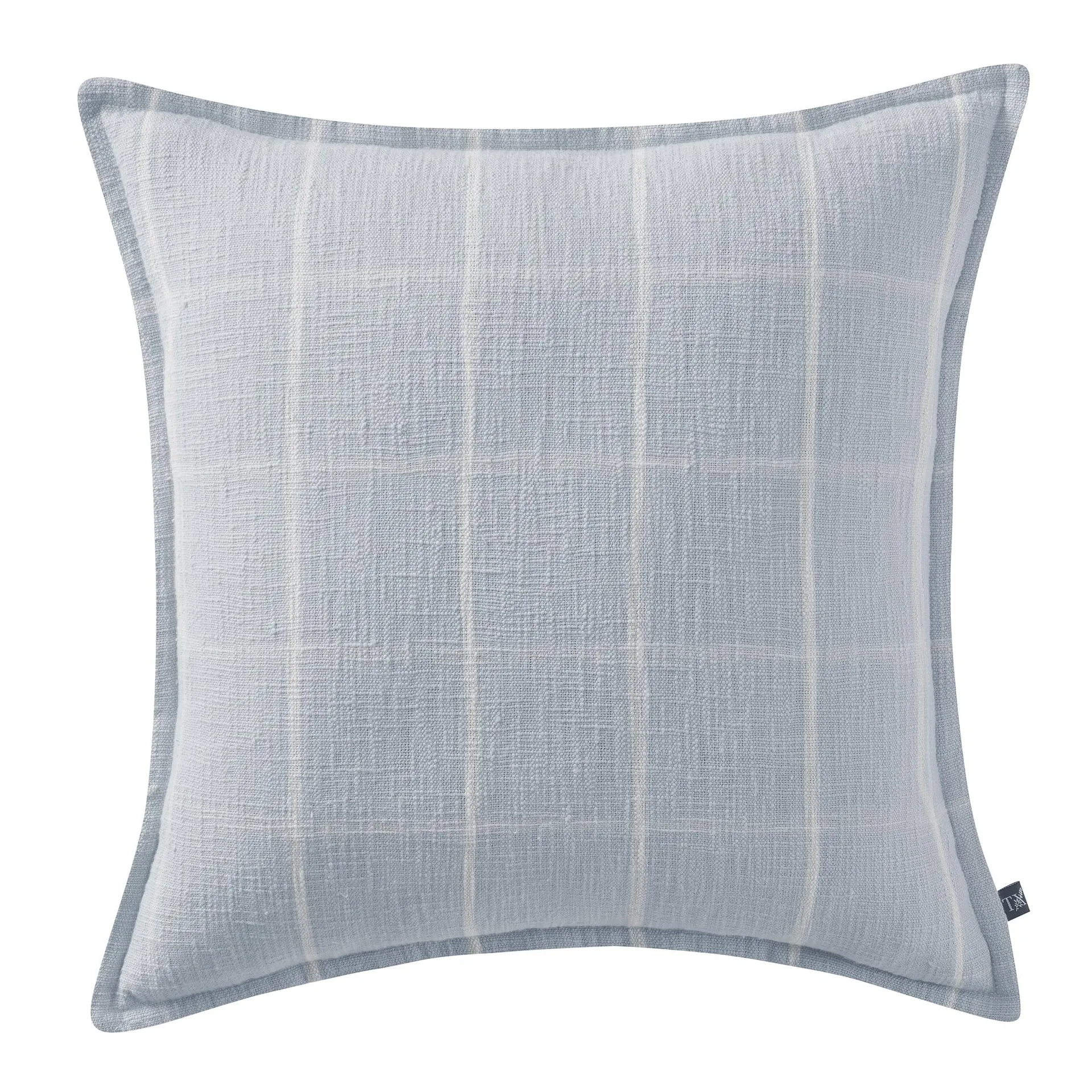 My Texas House Sienna Cotton Yarn Dyed Reversible Decorative Pillow Cover, 22"X22", Light Blue