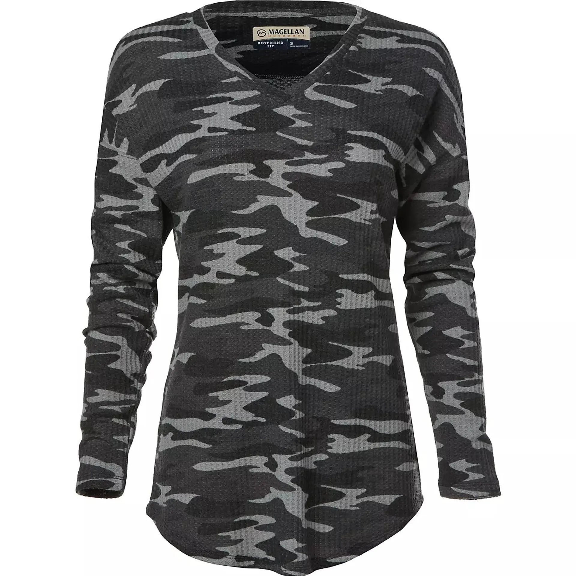 Magellan Outdoors Women's Happy Camper Waffle Camo Long Sleeve Shirt