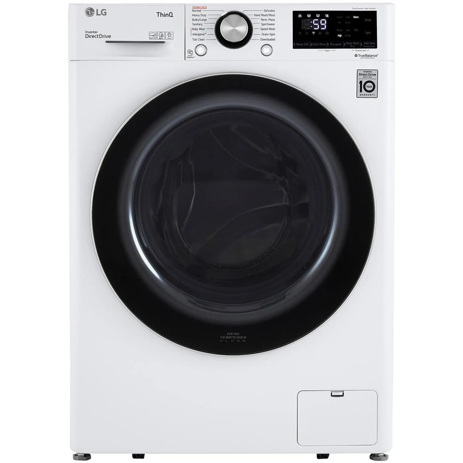 LG WM1455HWA 2.4 cu. ft. Smart Wi-Fi Enabled Compact Front Load Washer with Built-In Intelligence – White