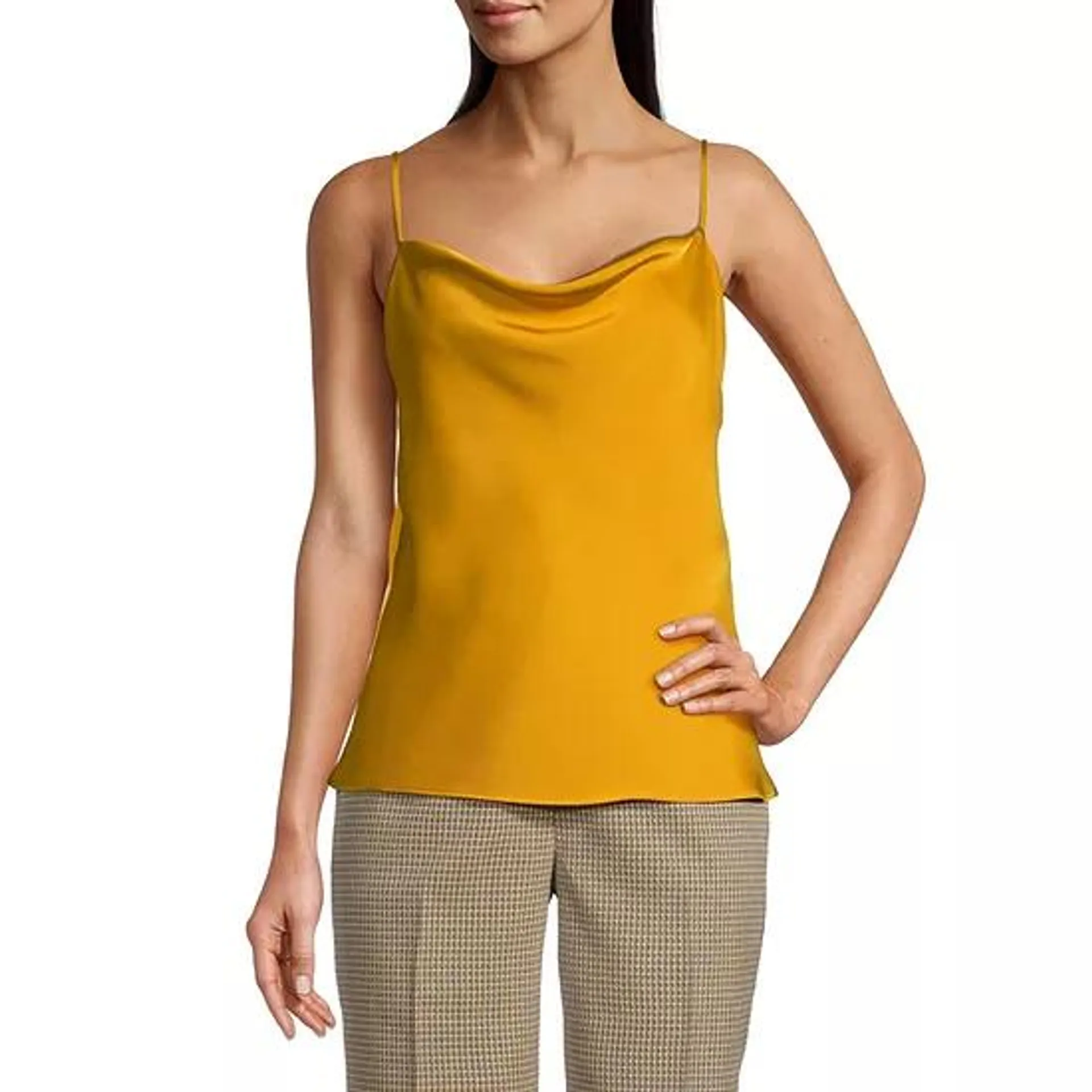 Worthington Womens Cowl Neck Sleeveless Tank Top