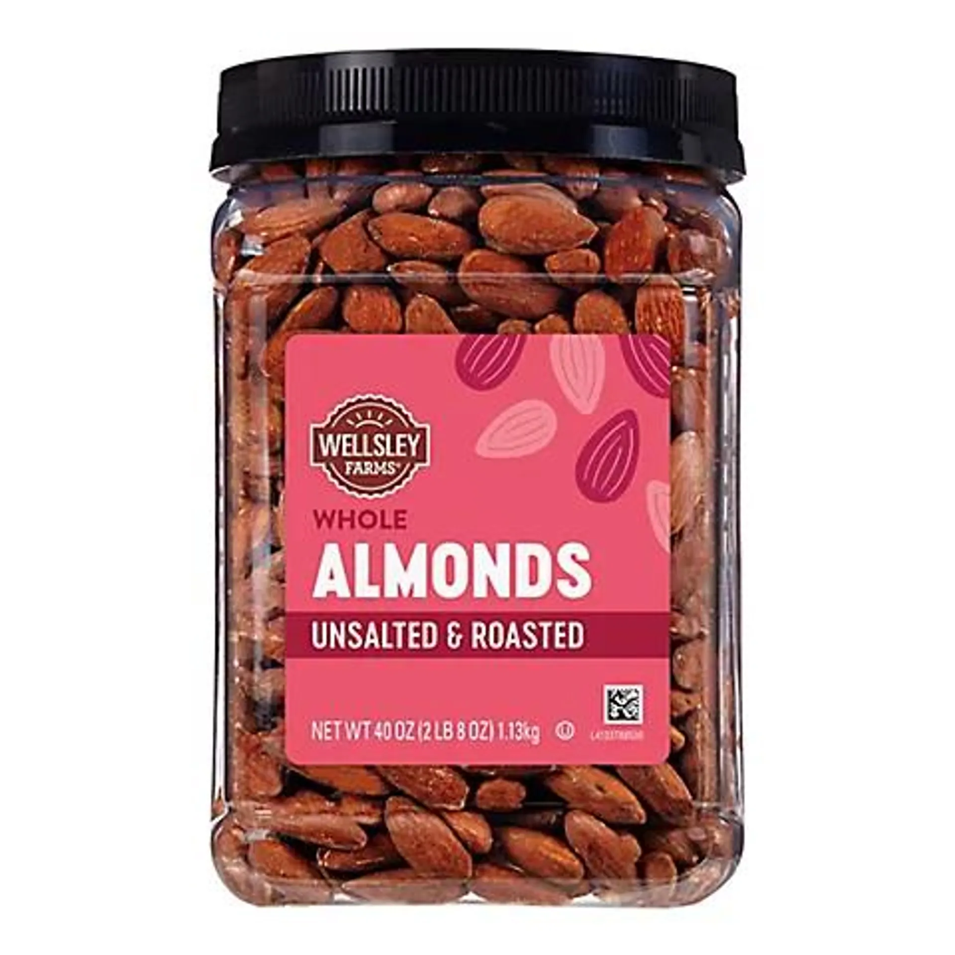 Wellsley Farms Oil Roasted and Unsalted Almonds, 40 oz.