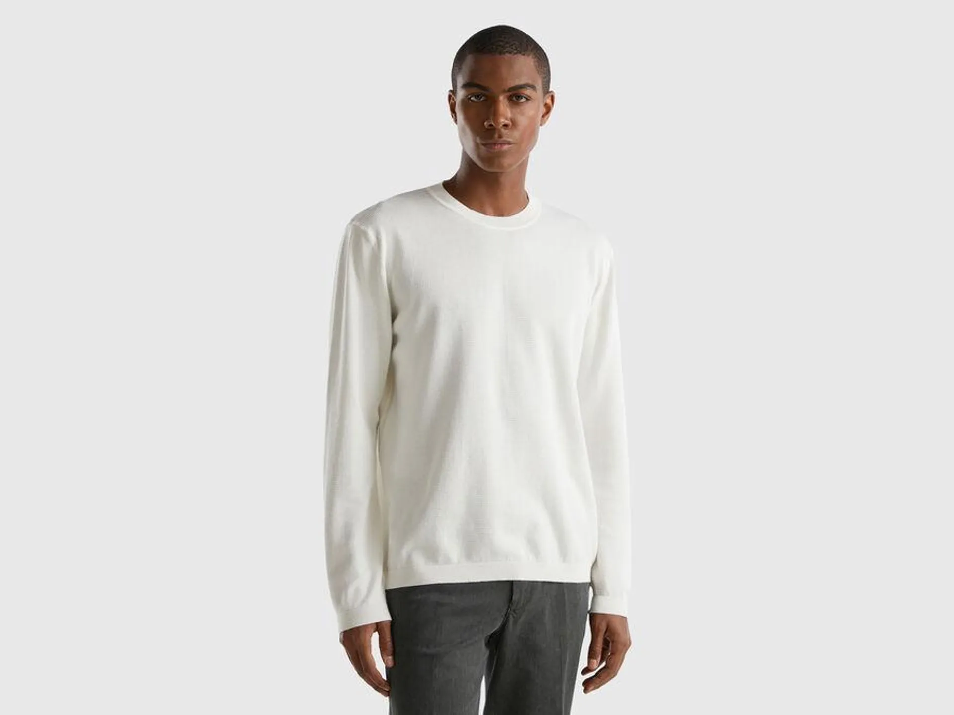 100% cotton crew neck sweater