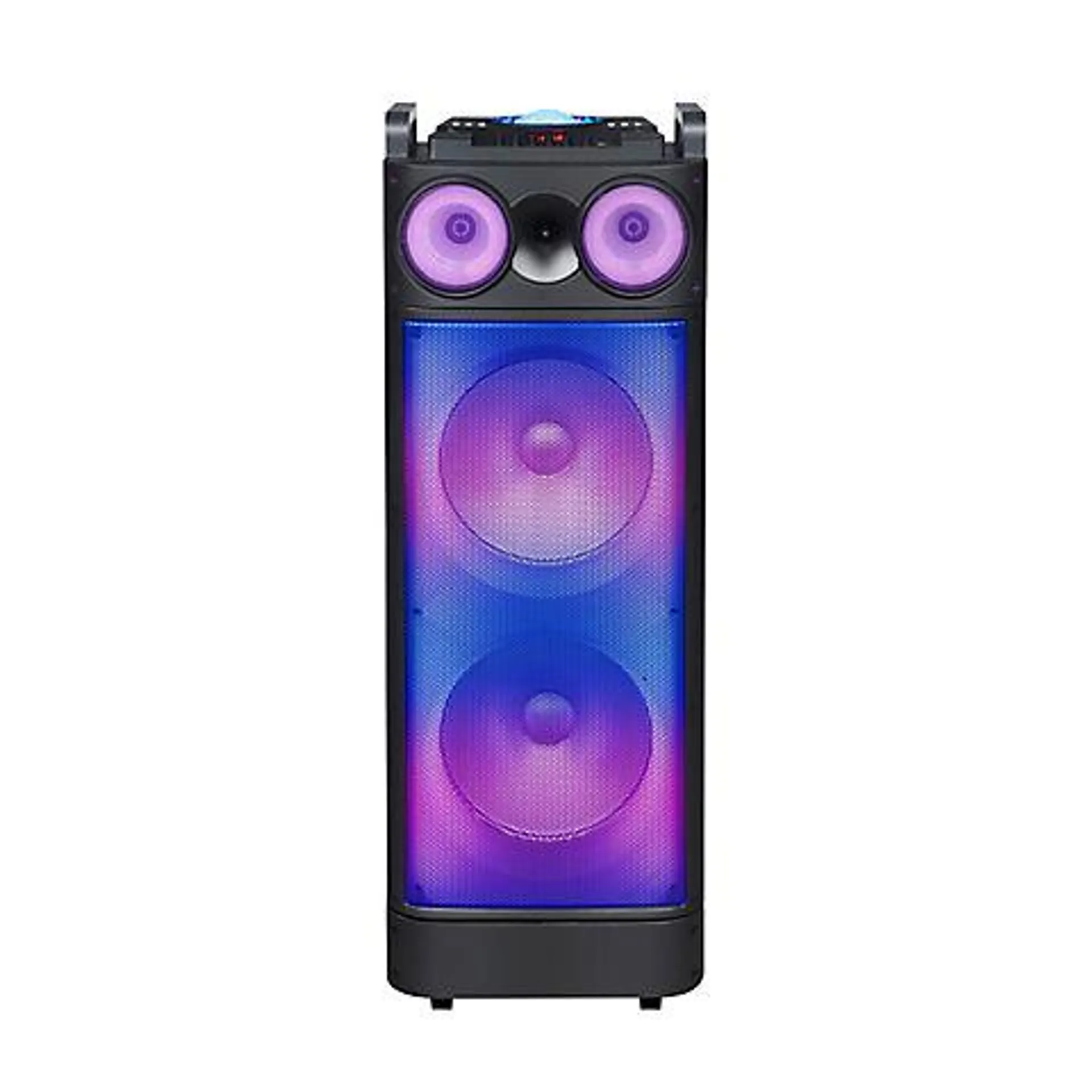 QFX Portable Party Speaker with TWS, Bluetooth and Liquid Motion Circle Lights