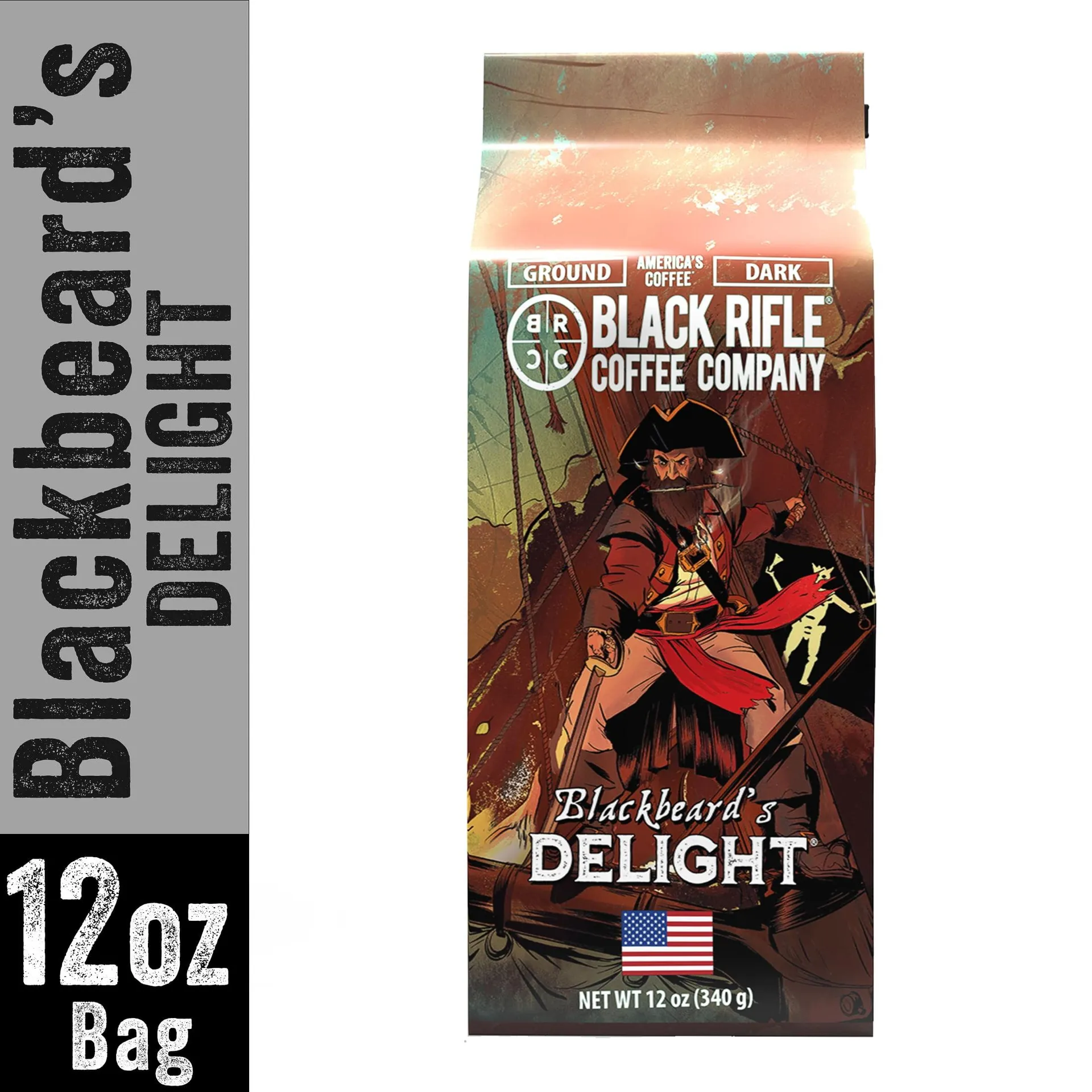 Black Rilfe Coffee Company Blackbeard's Delight, Dark Roast, Ground Coffee, 12 oz