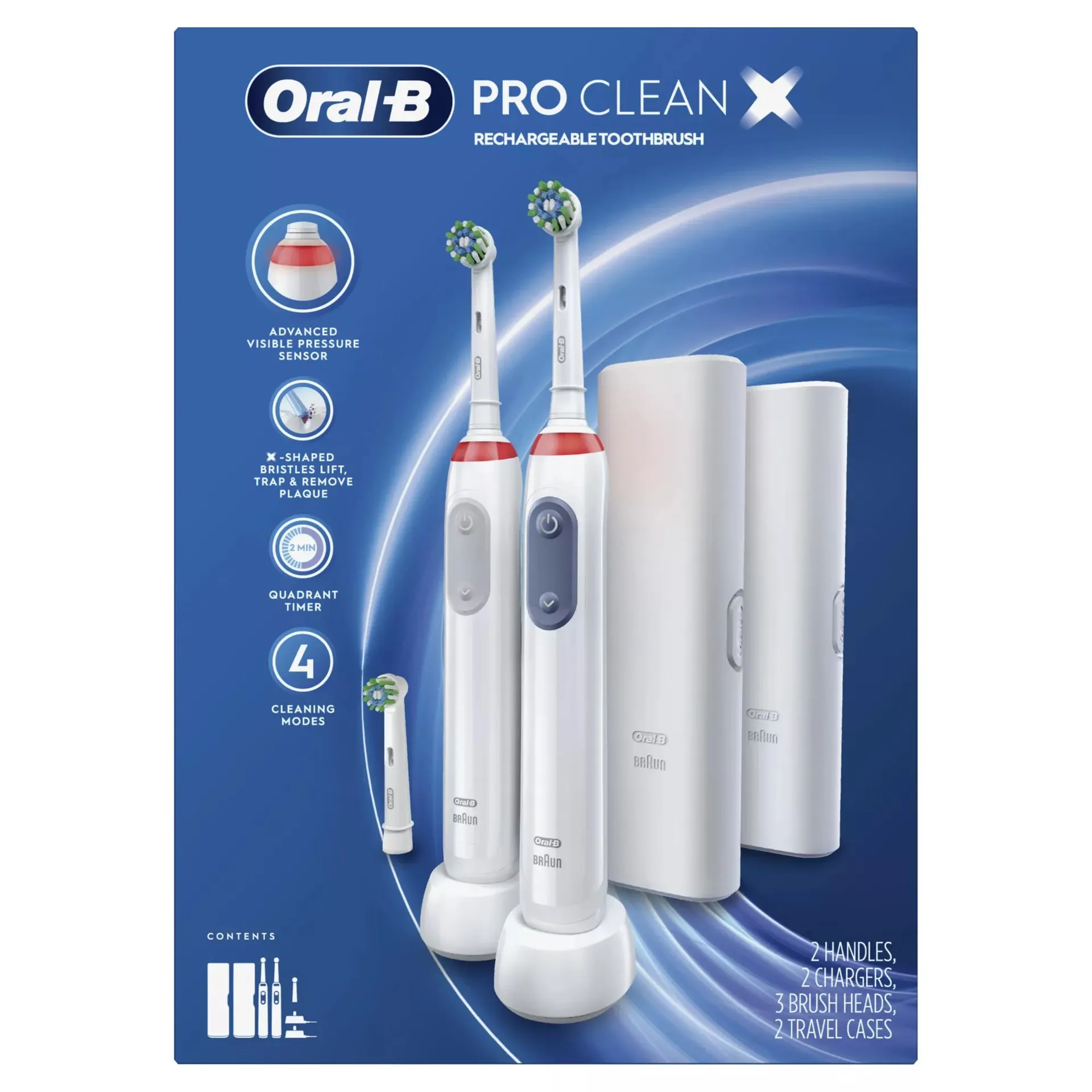 Oral-B Smart Clean 360 Electric Toothbrushes with CrossAction X Brush Heads, 2 pk.