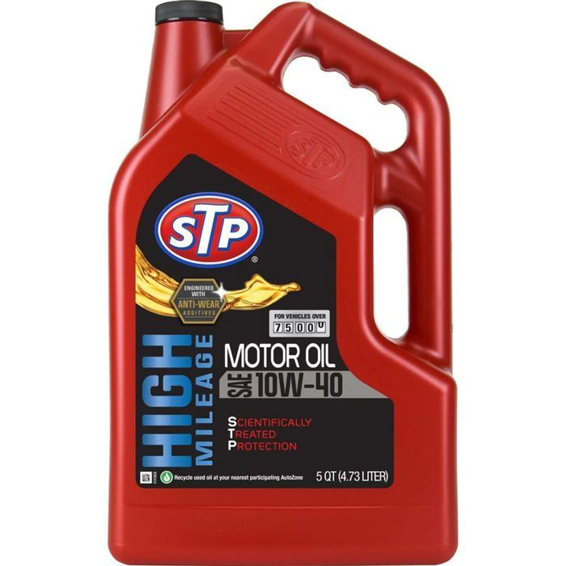 STP Conventional High Mileage Engine Oil 10W-40 5 Quart