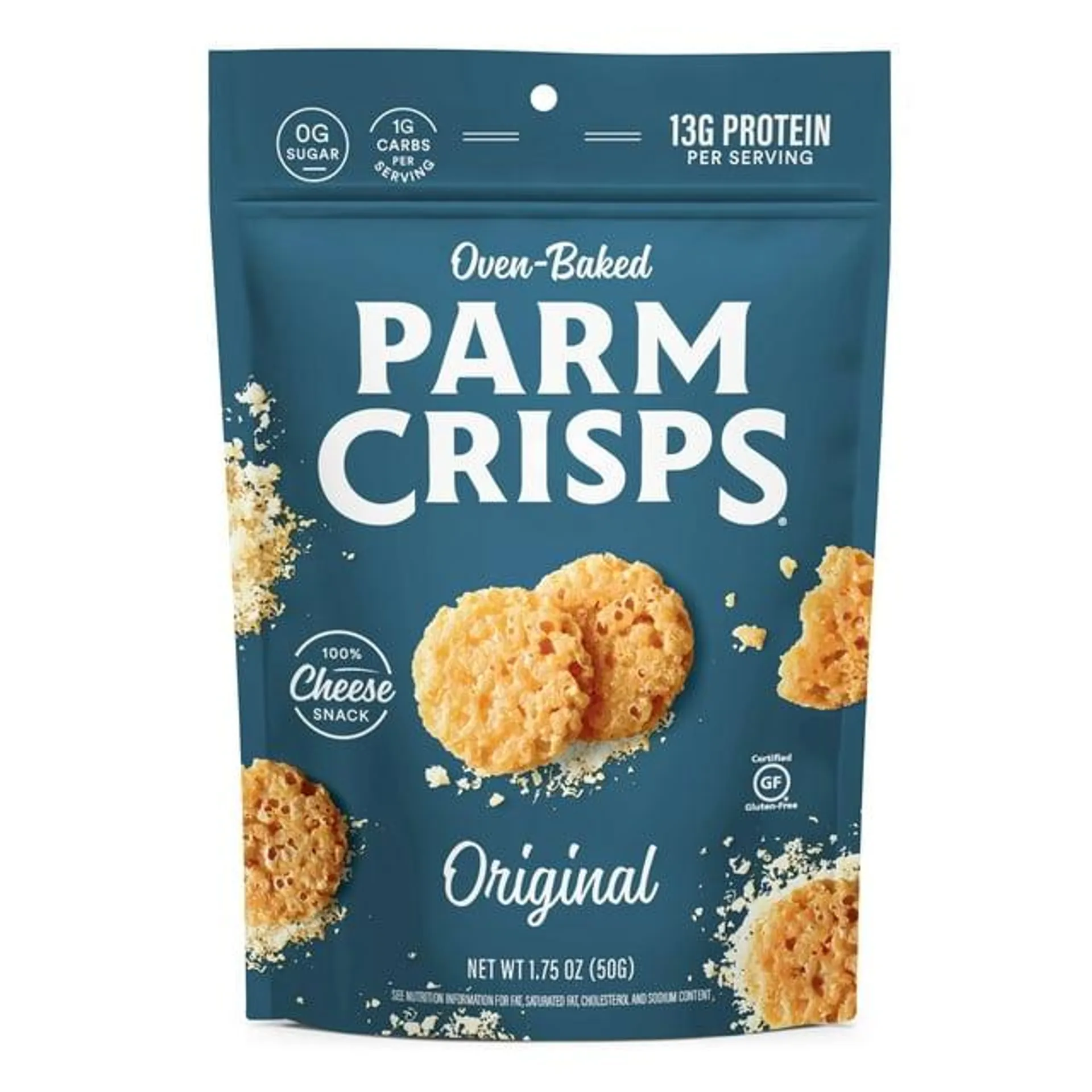 ParmCrisps Gluten-Free Original Oven-Baked Parm Crisp Cheese Crackers, 1.75 oz