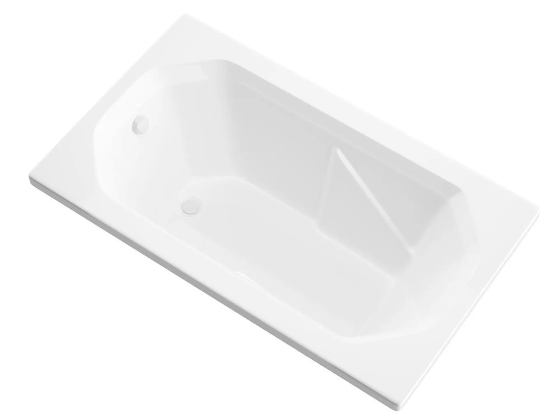 MidWest Tubs Brook 60"W x 36"D x 23"H White Drop-In Soaking Bathtub