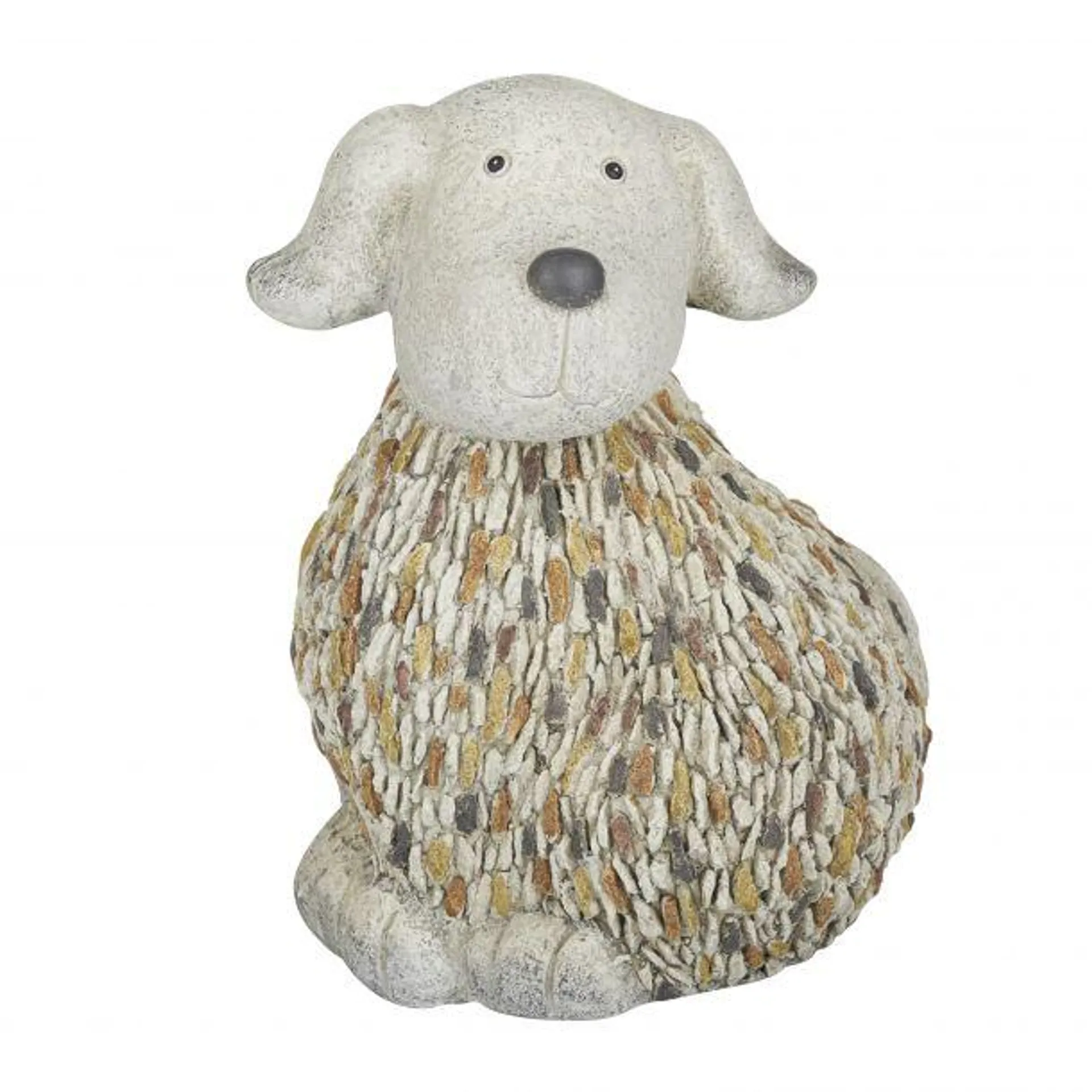 Marisol + Daisy Farmhouse 12" Dog Garden Sculpture in Polystone - White