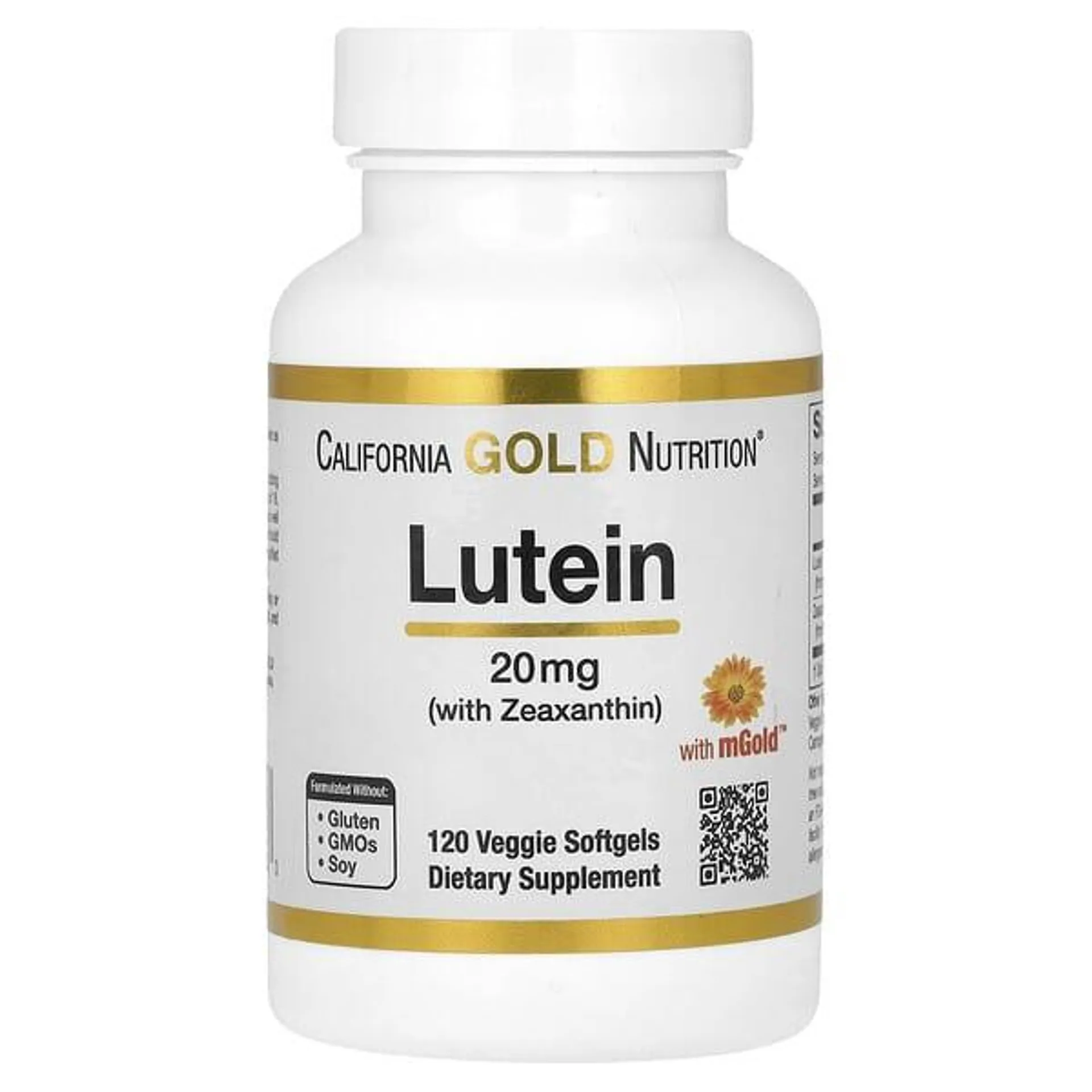 California Gold Nutrition, Lutein with Zeaxanthin, 20 mg, 120 Veggie Softgels