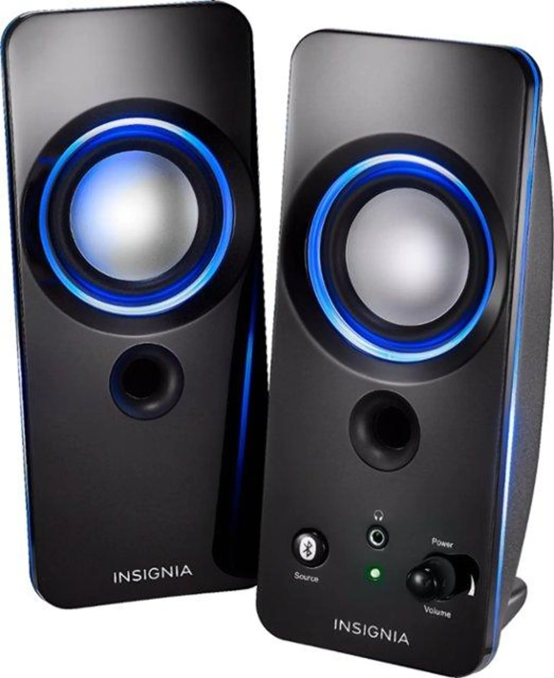 Insignia™ - 2.0 Bluetooth Lighted Speaker System (2pc) - Black