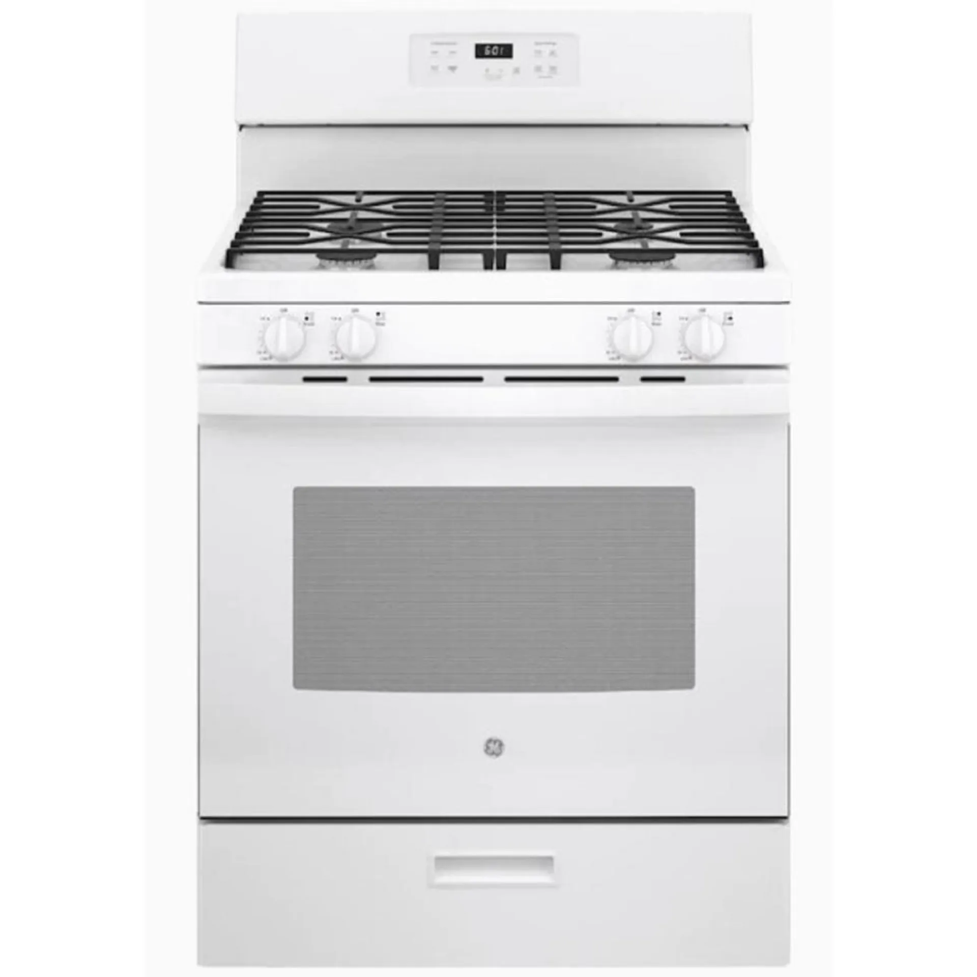 GE Appliances JGBS61DPWW 30" 4.8 cu.ft. White Freestanding Gas Range with 4 Burners