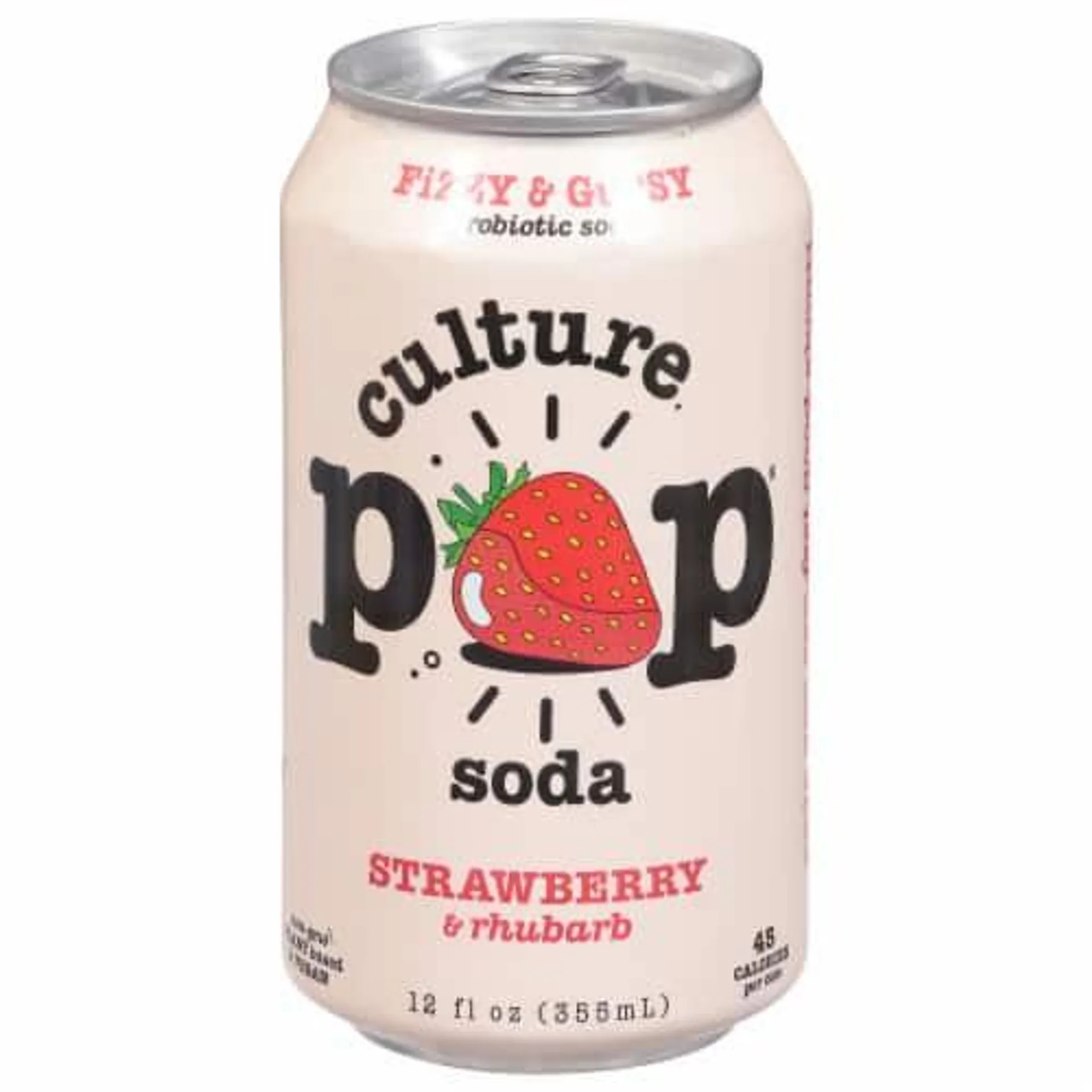 Culture Pop® Strawberry & Rhubarb Soda Can