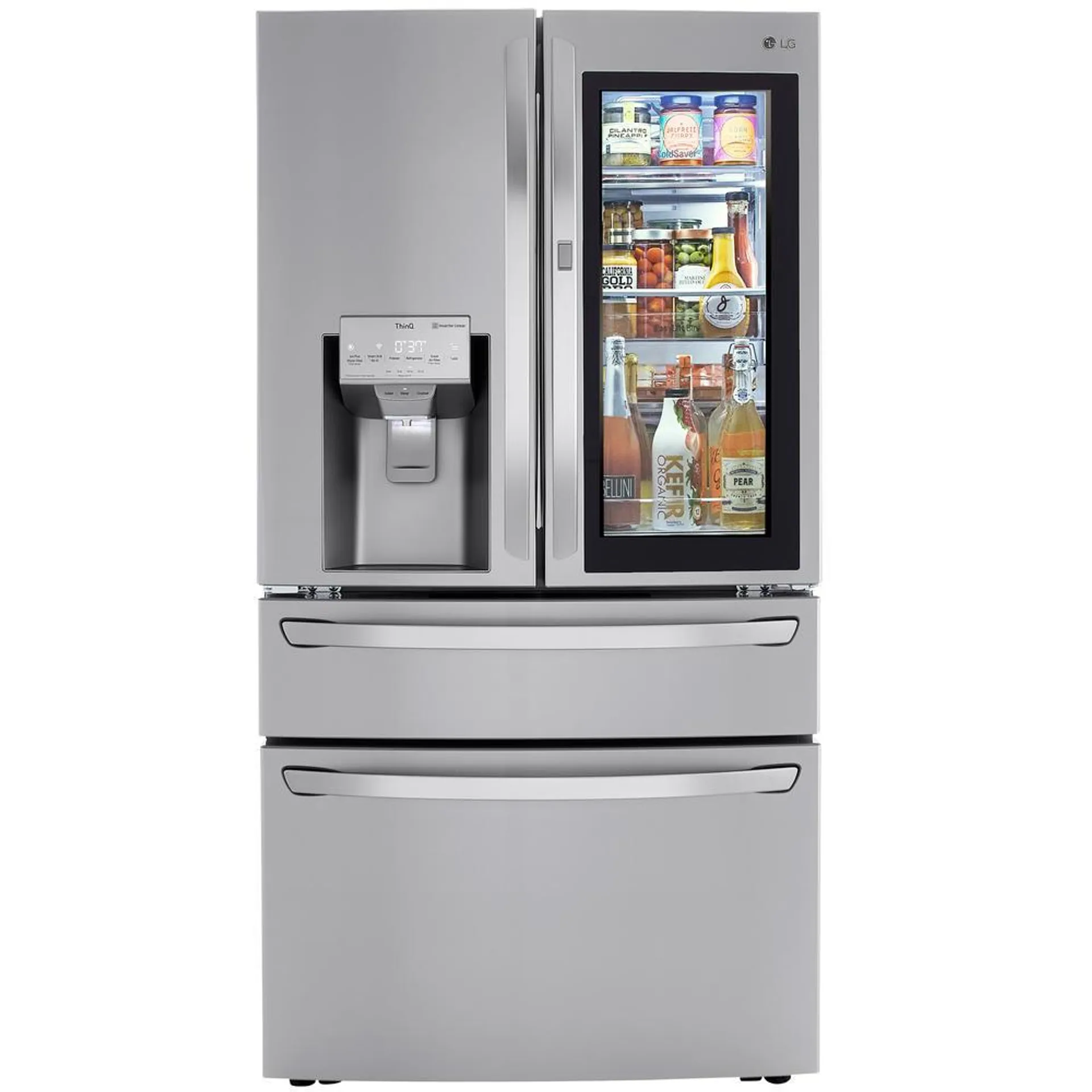 LG LRMVS3006S 29.5 cu. ft. 4-Door InstaView™ Door-in-Door® Refrigerator w/ Craft Ice™ – PrintProof™ Stainless Steel