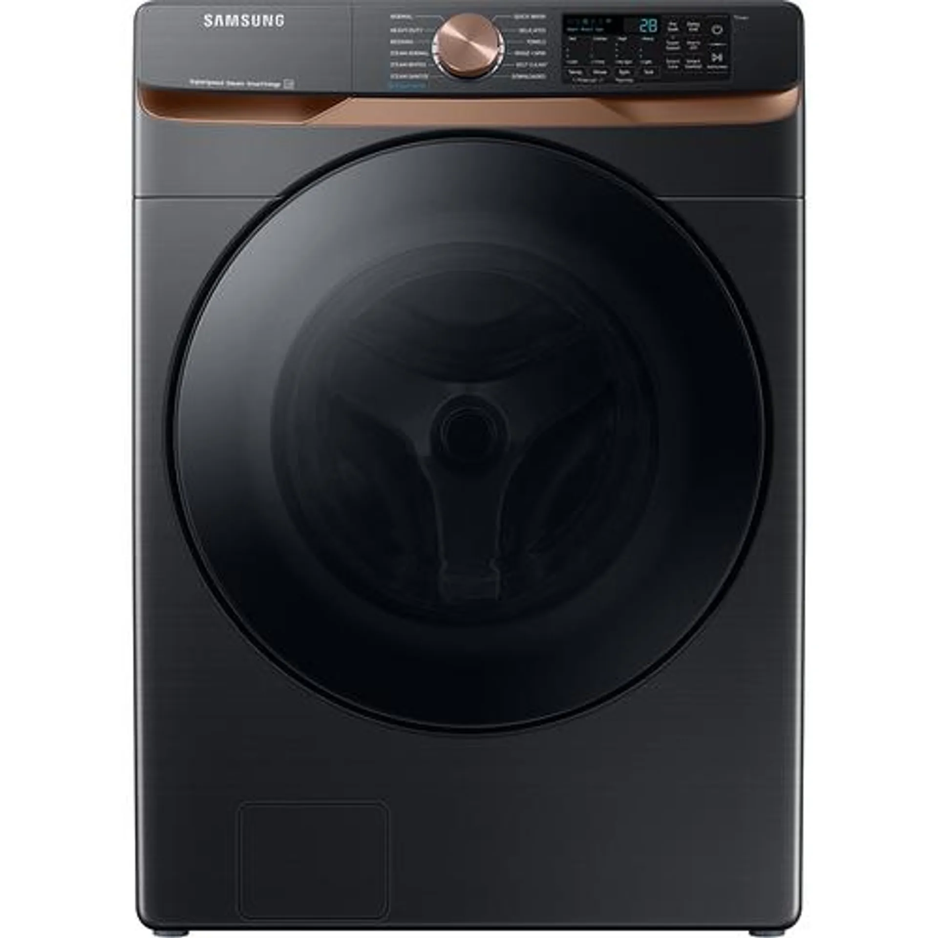 5.0 CuFt Smart Steam Front Load Washer in Brushed Black with Super Speed Wash