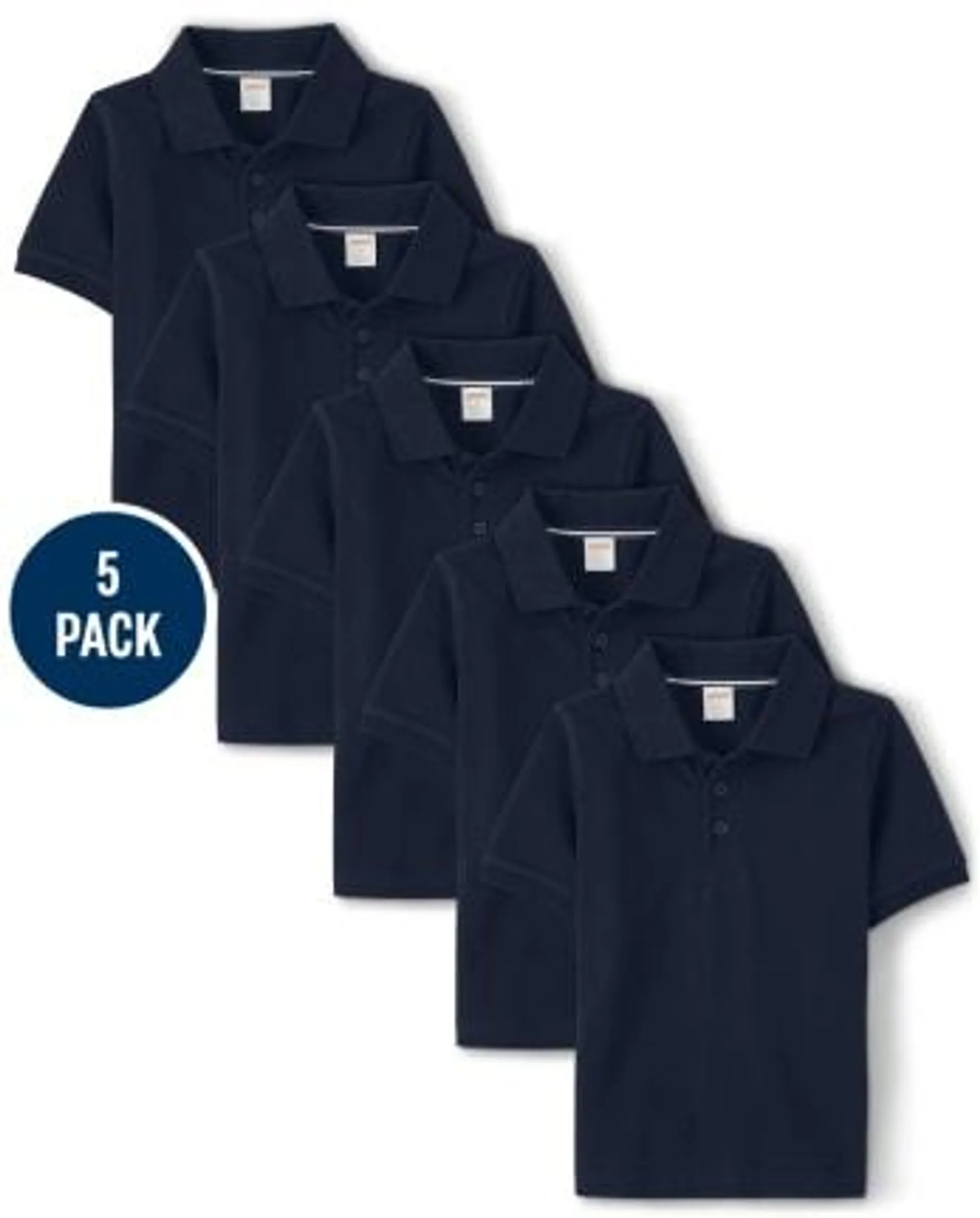 Boys Polo with Stain Resistance 5-Pack - Uniform - navy slate