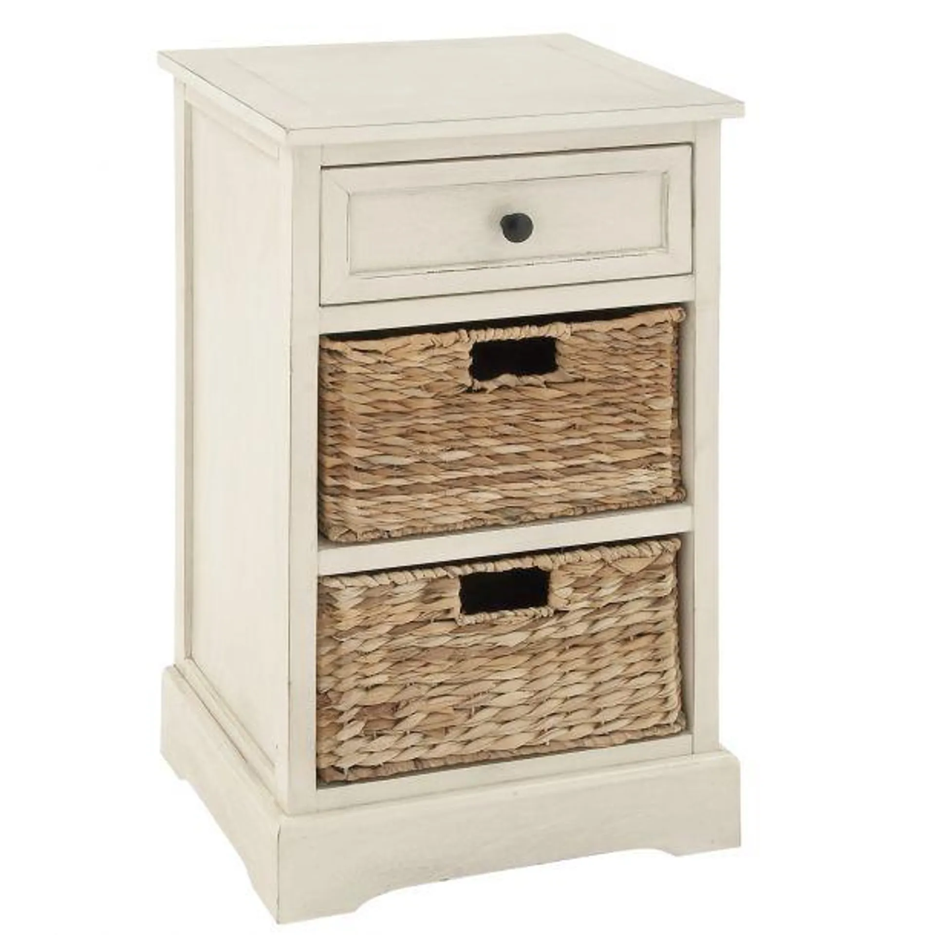 White Traditional Wood Storage Unit, 28 x 16