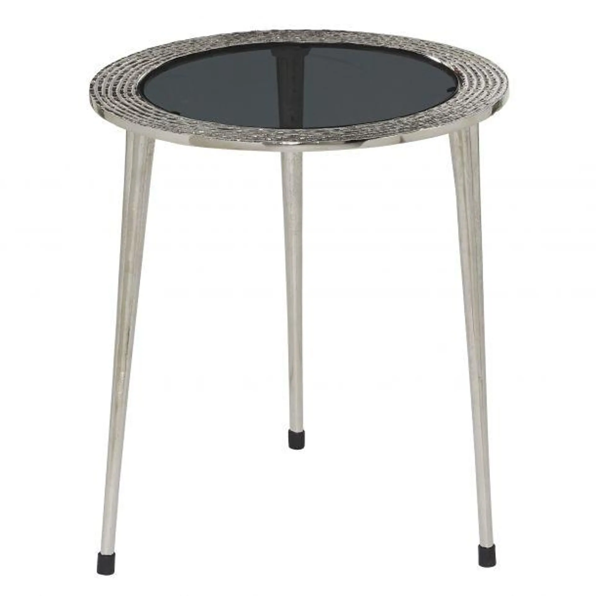 Contemporary 22" Round Accent Table in Aluminum by Marisol + Daisy - Silver