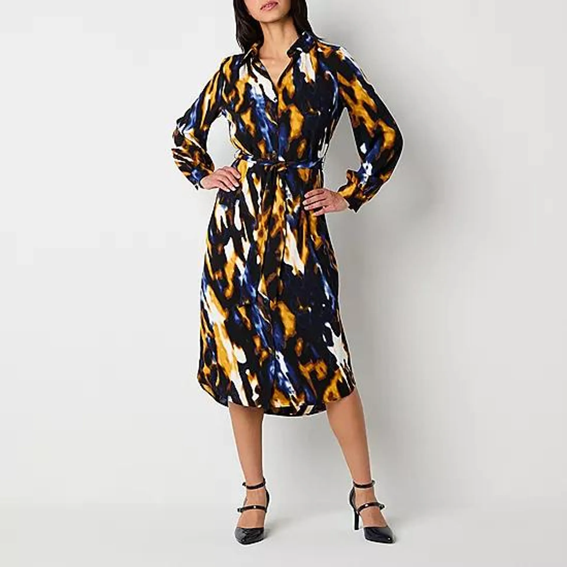 Worthington Long Sleeve Shirt Dress