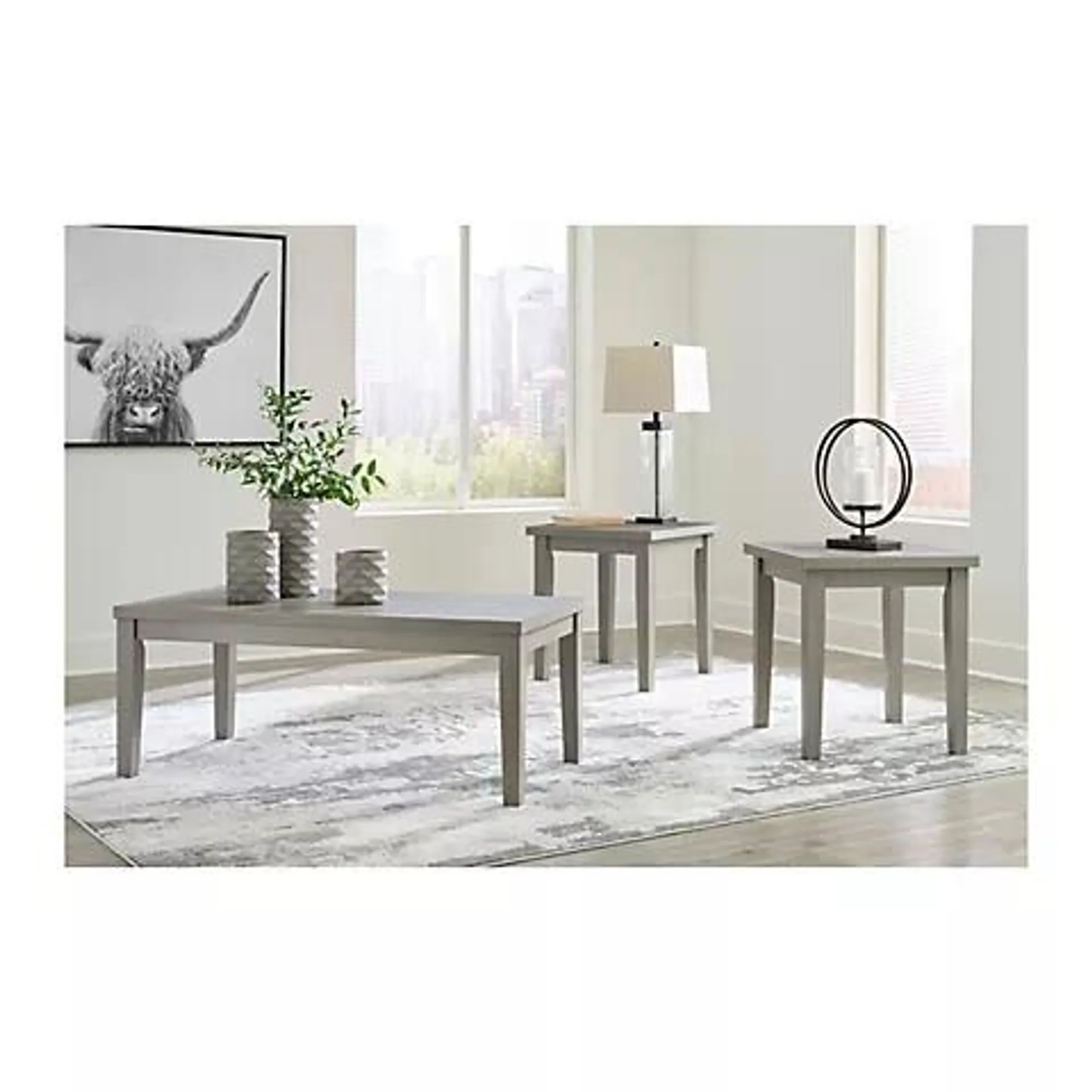 Signature Design by Ashley Loratti Table, 3 ct. - Gray