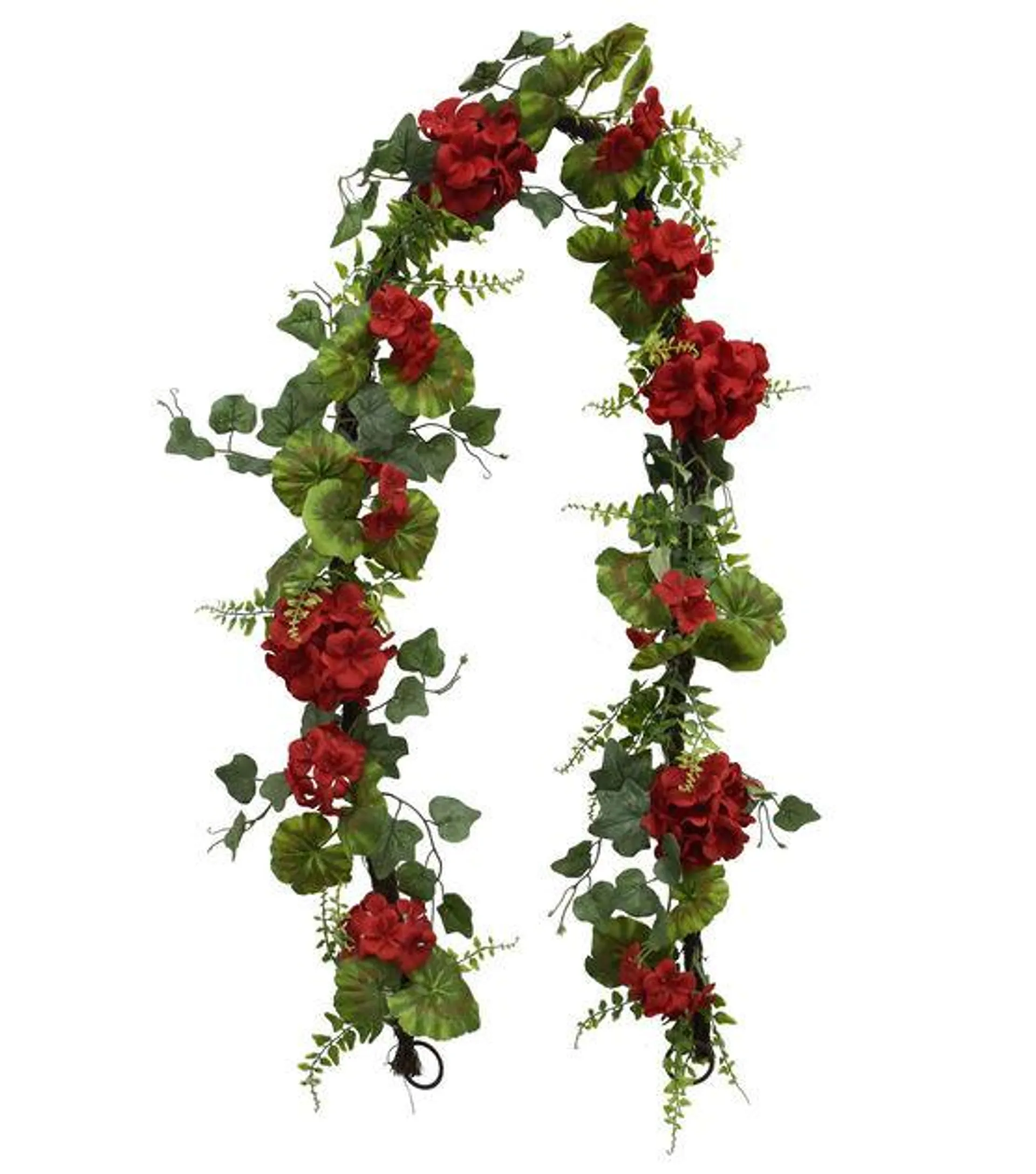 72" Spring Red Geranium & Fern Garland by Bloom Room