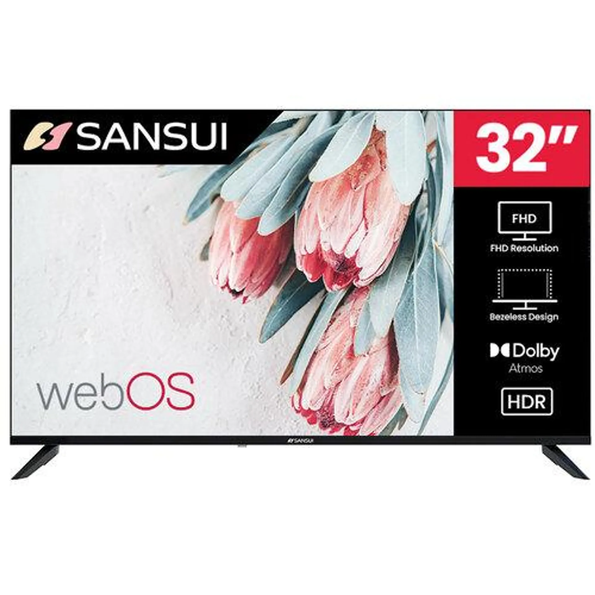 32" VA Series HD Frameless Design Smart TV with Dolby Vision HDR, Dolby Atmos, WebOS