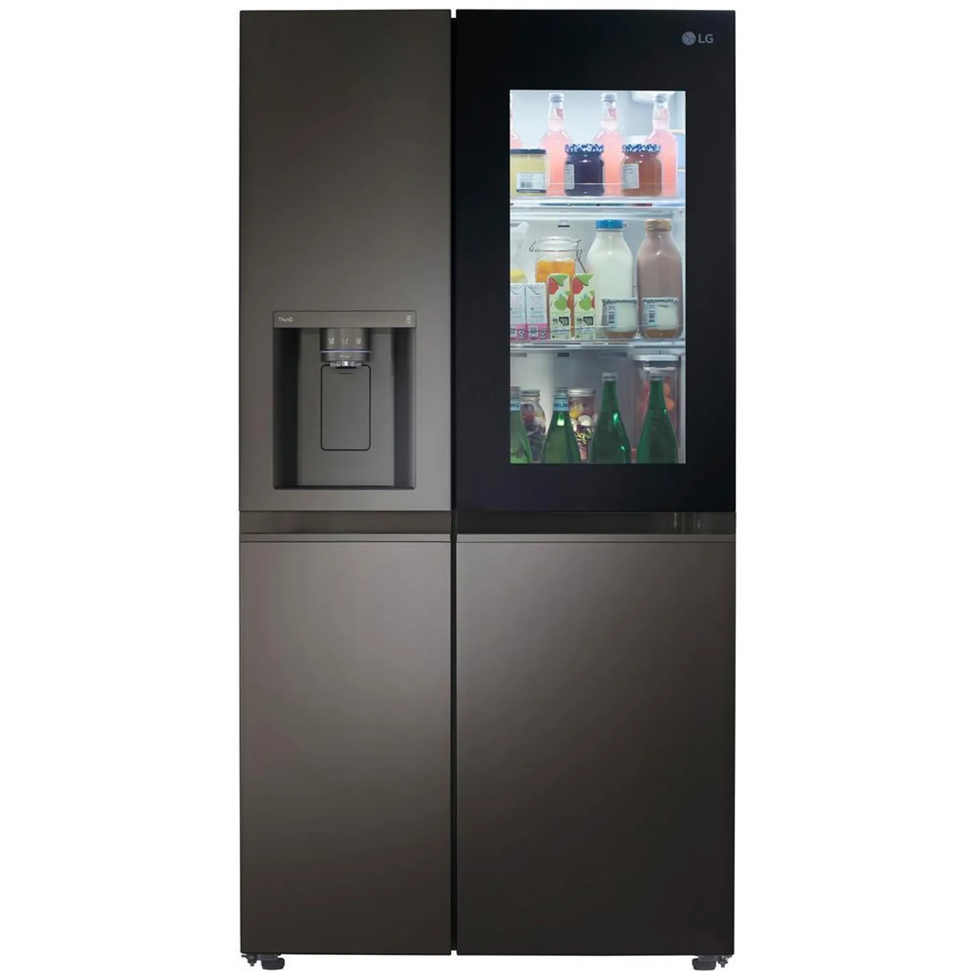 LG LRSOS2706D 27.1 cu. ft. Side-by-Side InstaView® Refrigerator with Craft Ice™ – PrintProof™ Black Stainless Steel