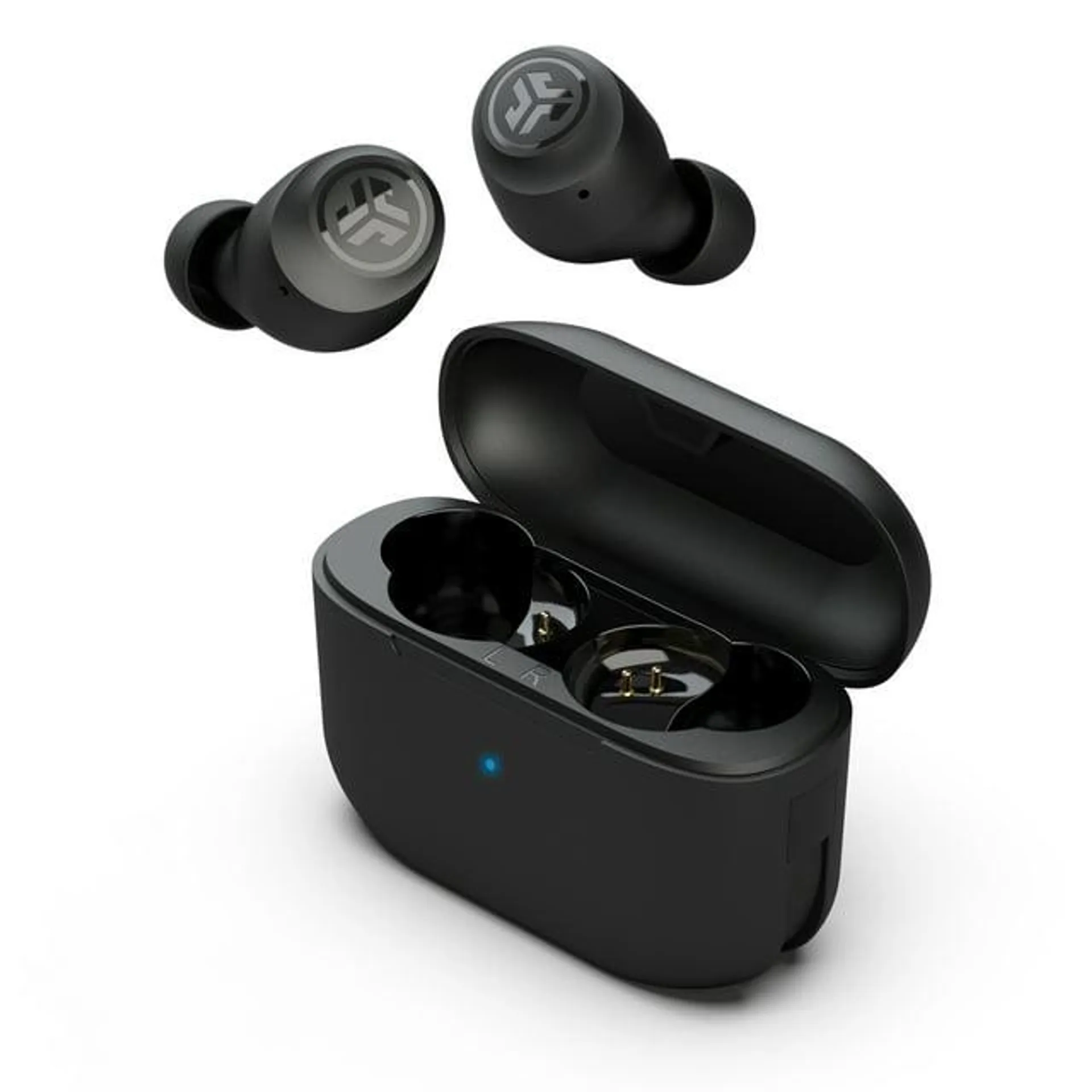 JLab Go Air Pop True Wireless Bluetooth Earbuds + Charging Case, Black, Dual Connect, IPX4 Sweat Resistance, Bluetooth 5.1, 3 EQ Sound Settings Signature