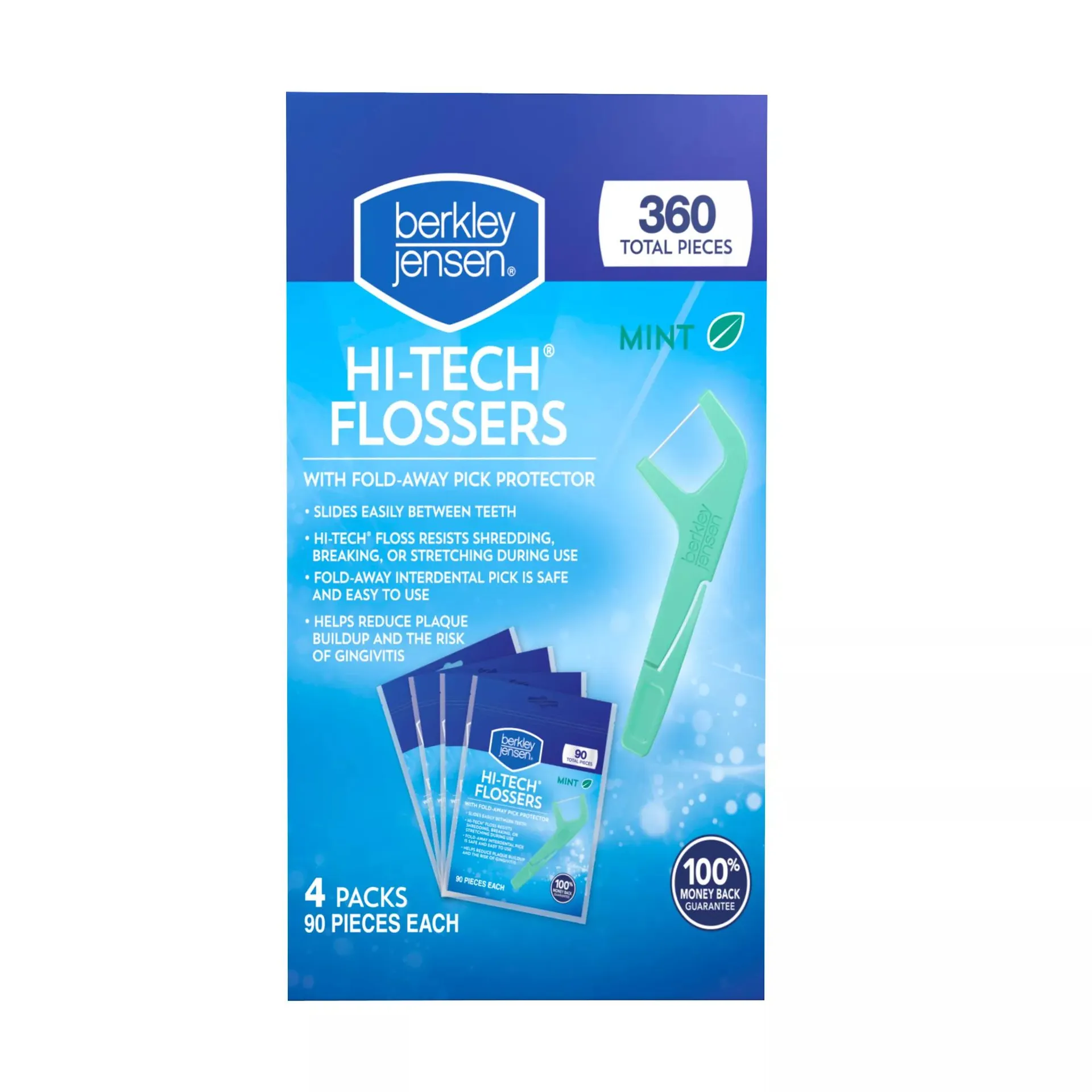 Berkley Jensen Mint Hi-Tech Flossers, 4 pk./90 ct.