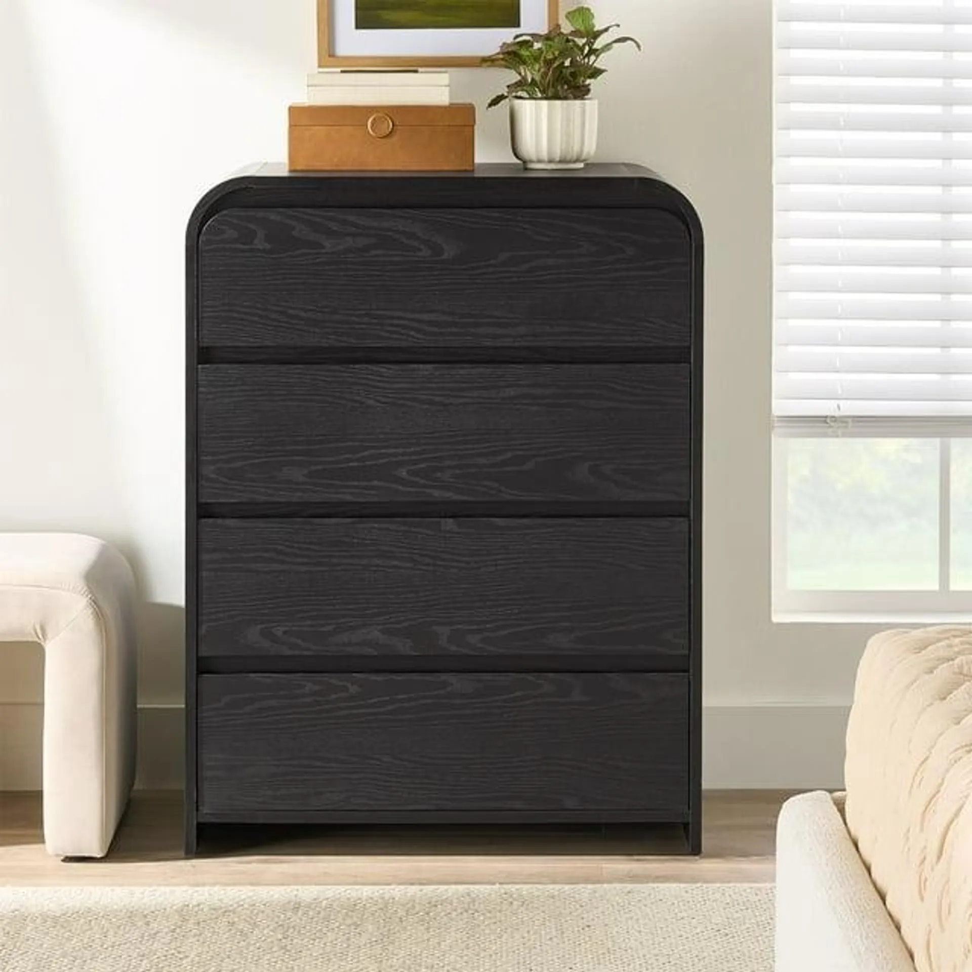 Better Homes & Gardens Juliet 4-Drawer Dresser, Rich Black Finish