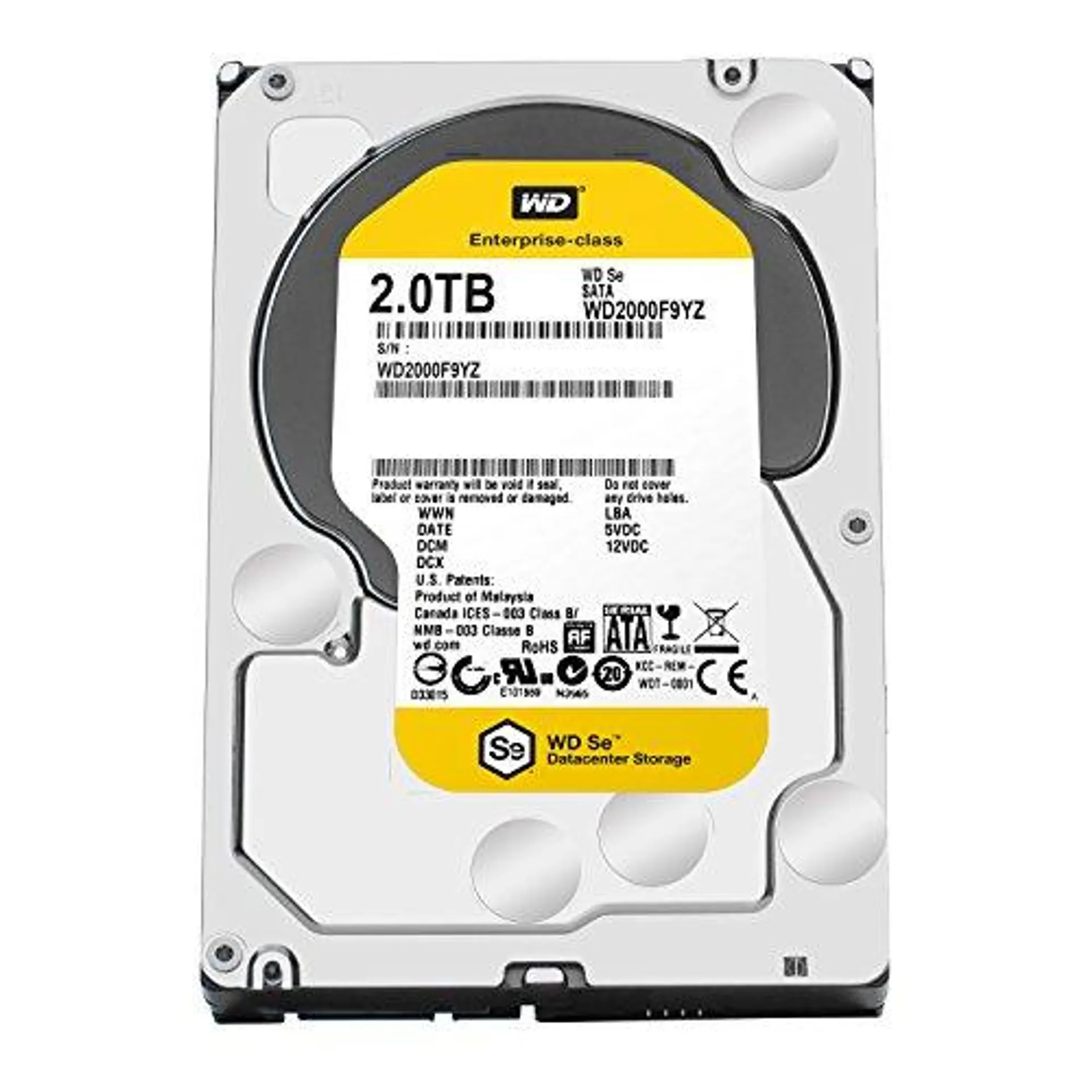 Western Digital WD SE 2TB Datacenter Hard Disk Drive - 7200 RPM SATA 6 Gb/s 64MB Cache 3.5 Inch - WD2000F9YZ