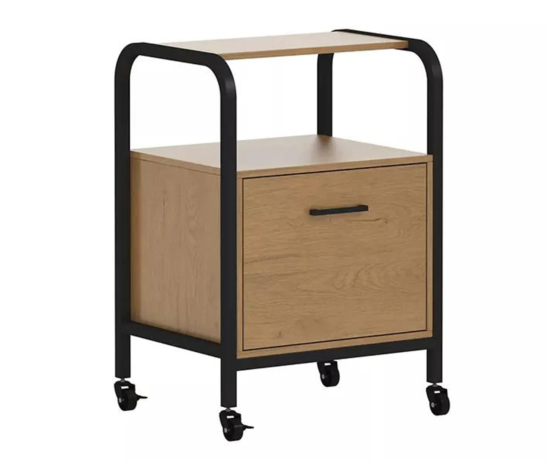 Wood & Metal File Rolling Storage Cart