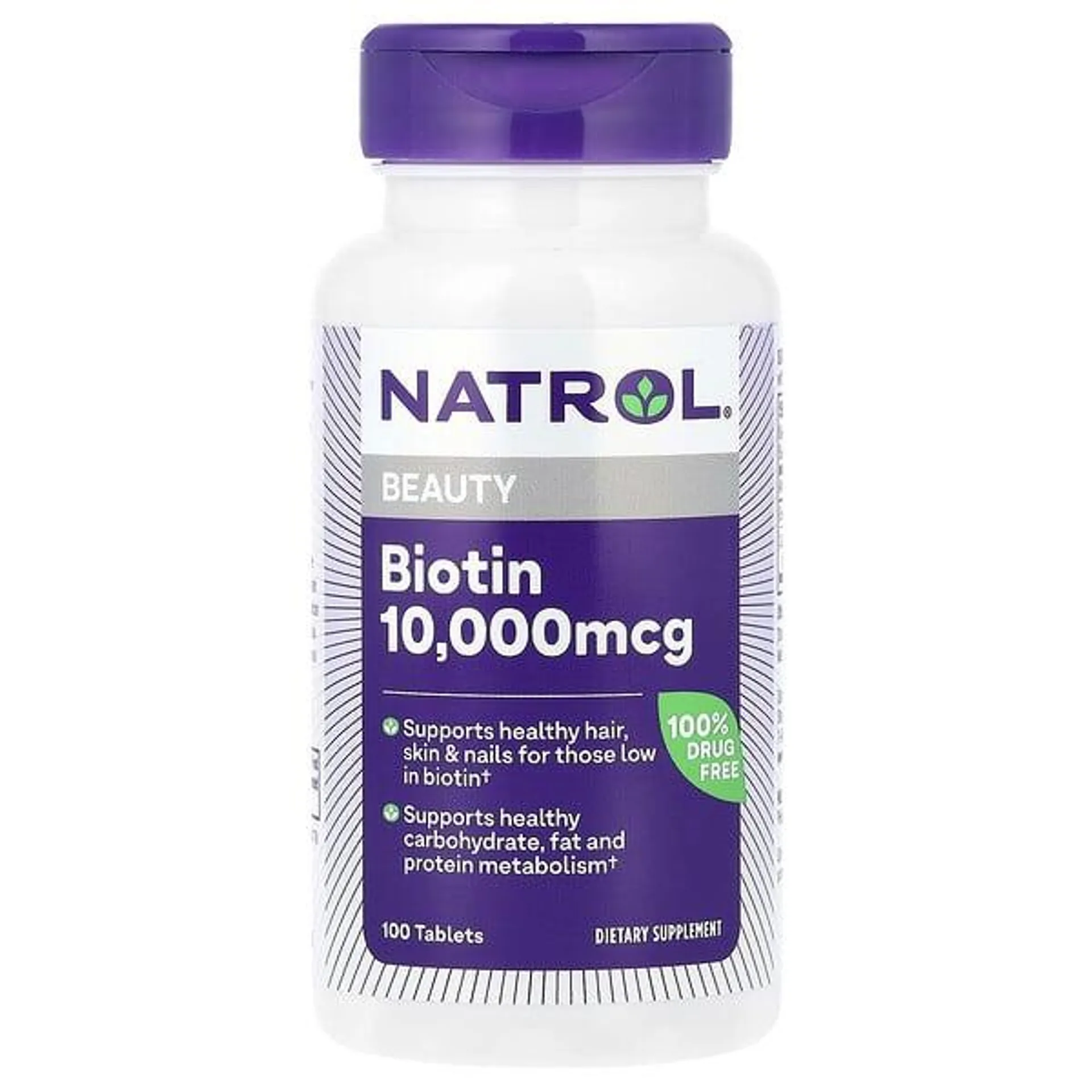 Natrol, Beauty, Biotin, 10,000 mcg, 100 Tablets