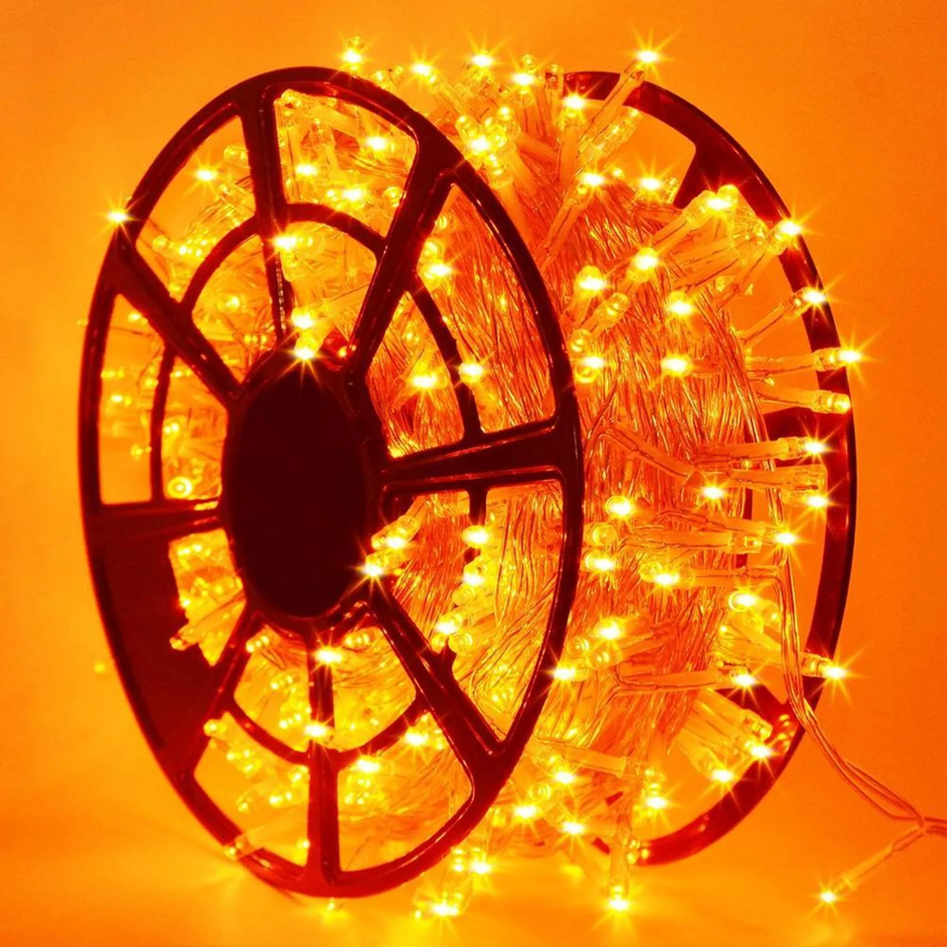 JMEXSUSS 600 LED Halloween Lights Outdoor Waterproof, 8 Modes Orange Christmas Lights Plug in Orange Halloween Tree Lights for Bedroom,F