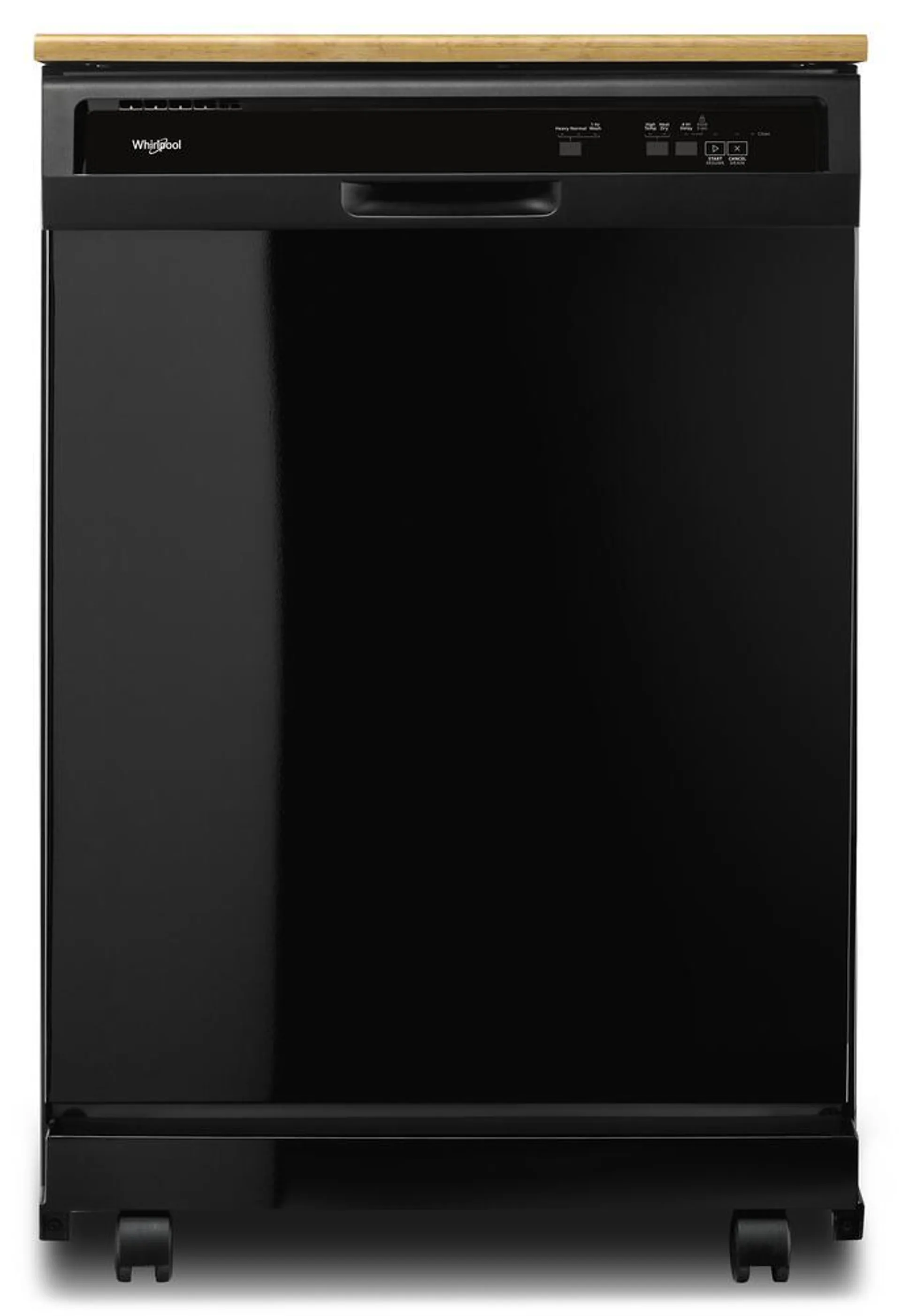 Whirlpool® 3-Cycle Black Portable Dishwasher