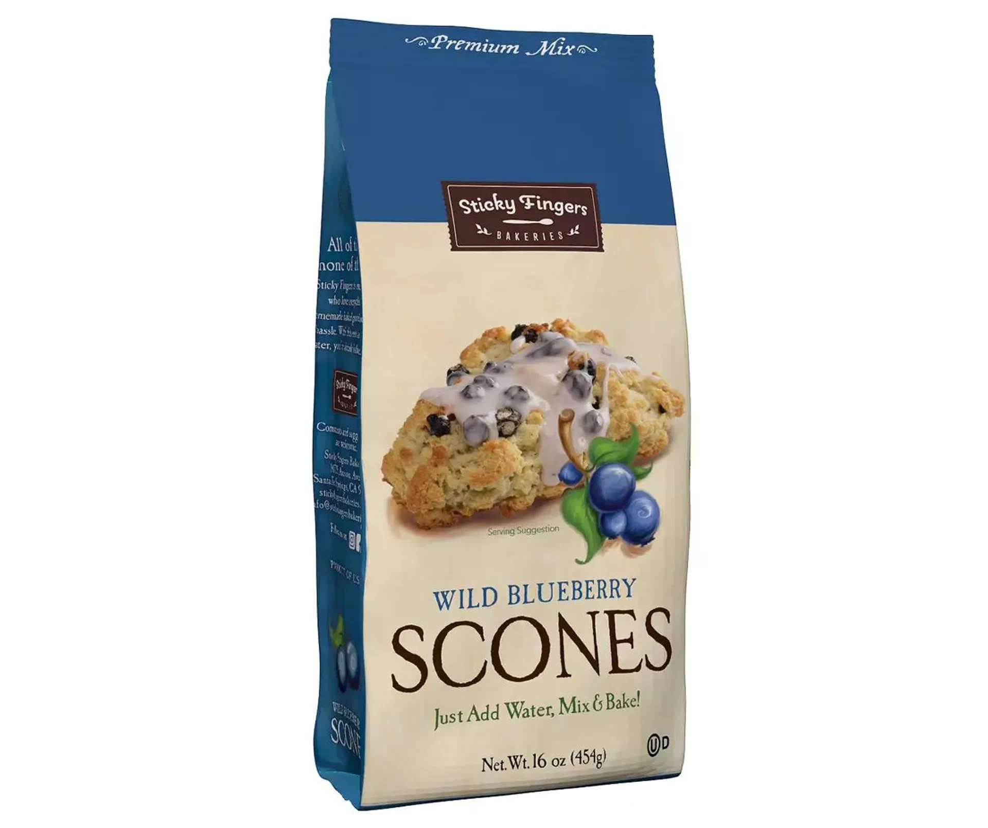 Sticky Fingers Wild Blueberry Scone Mix, 16 Oz.