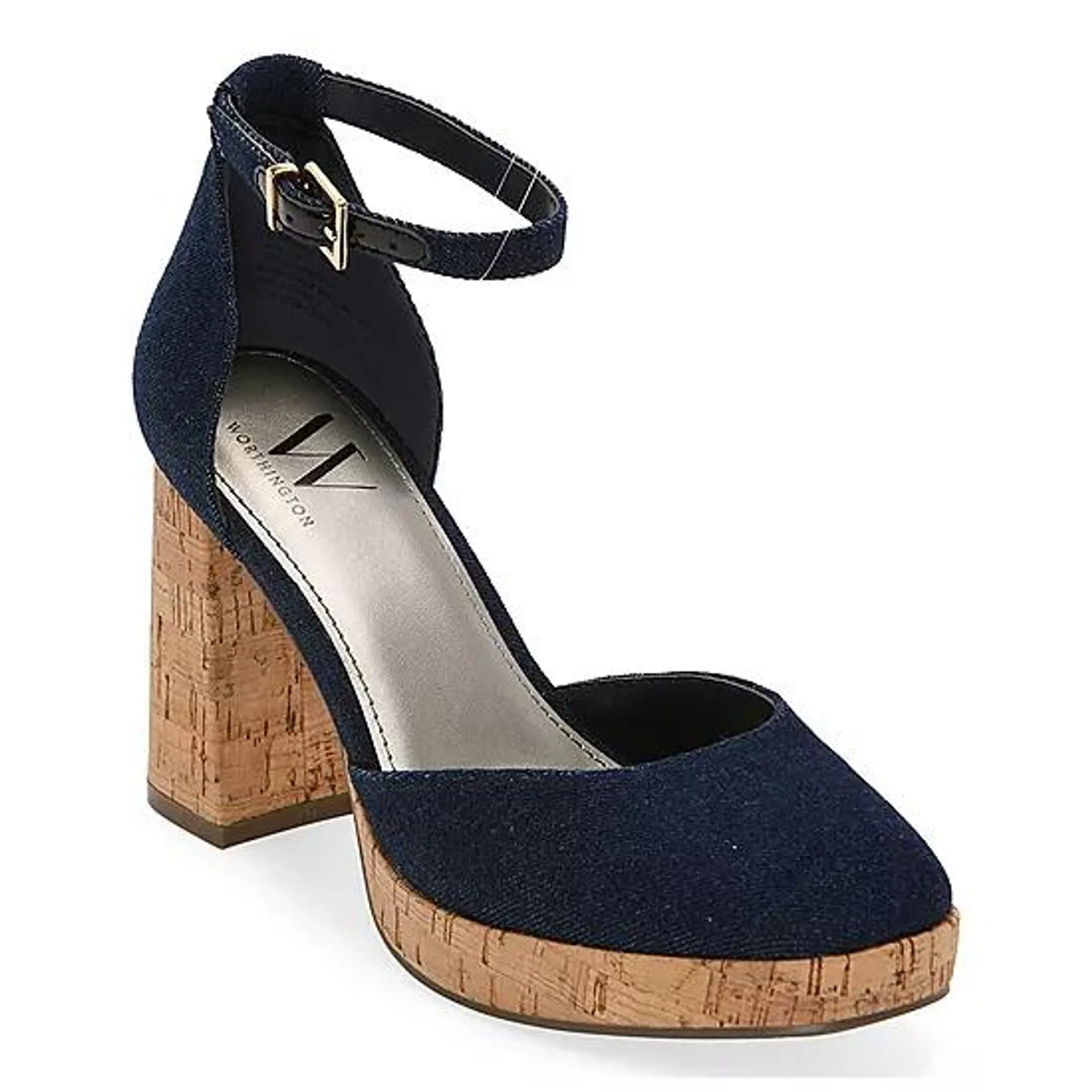 Worthington Womens Panama Block Heel Pumps