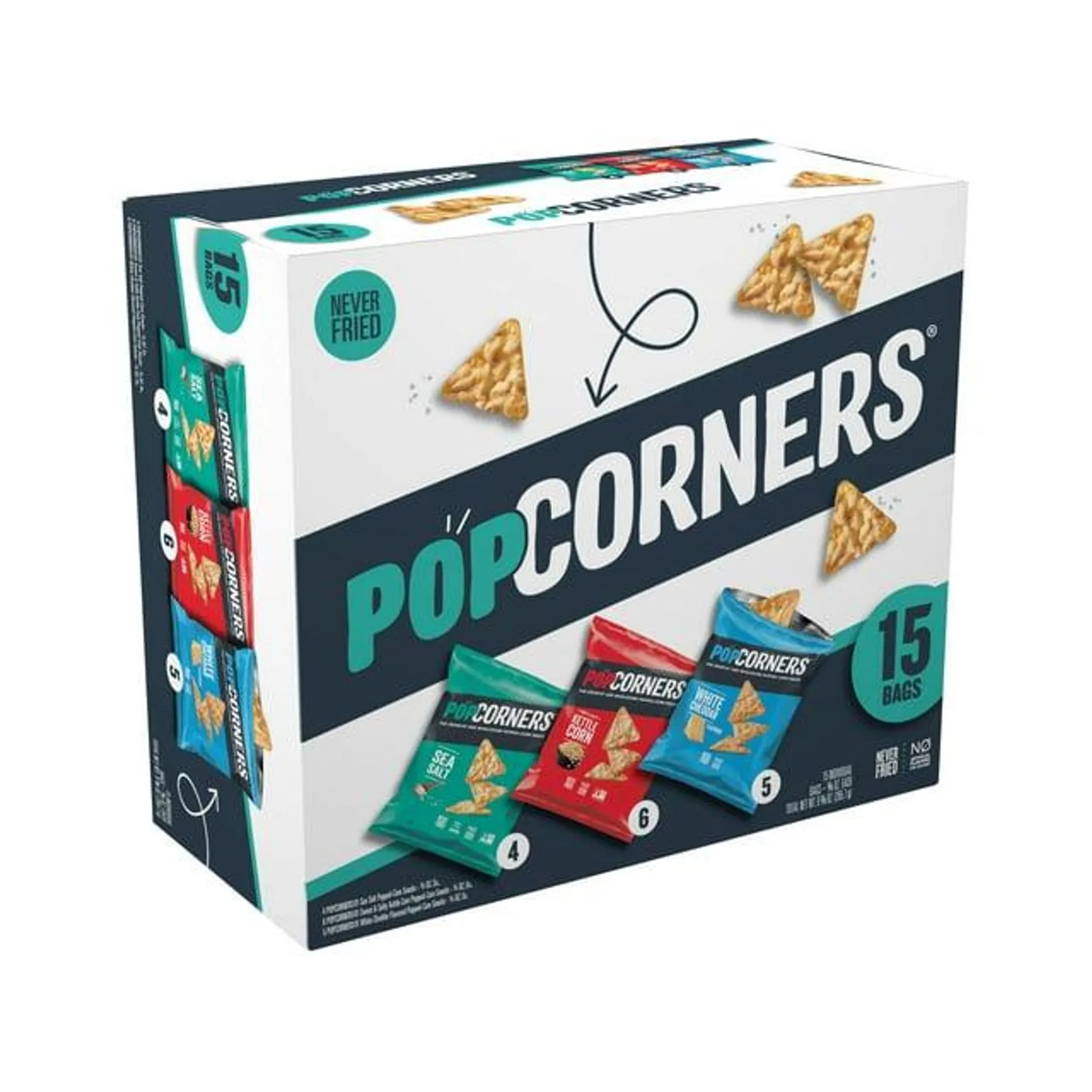 PopCorners Popped Corn Snack Chips, 3 Flavor Variety Pack, 15 Count Multipack